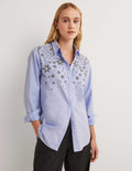 Relaxed Cotton Shirt-Chambray, Embellished