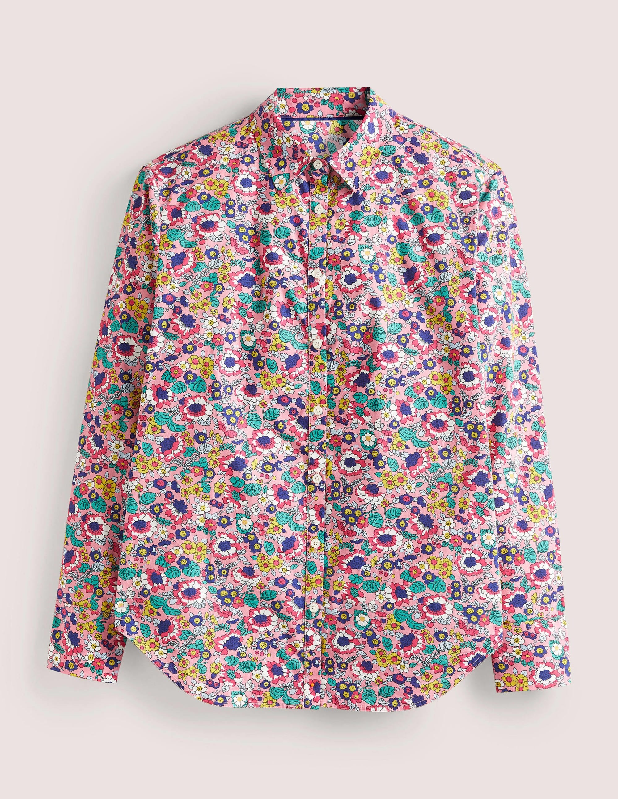 Lässiges Baumwollhemd-Kirschblütenrosa, Vintage-Blumen - Image 6
