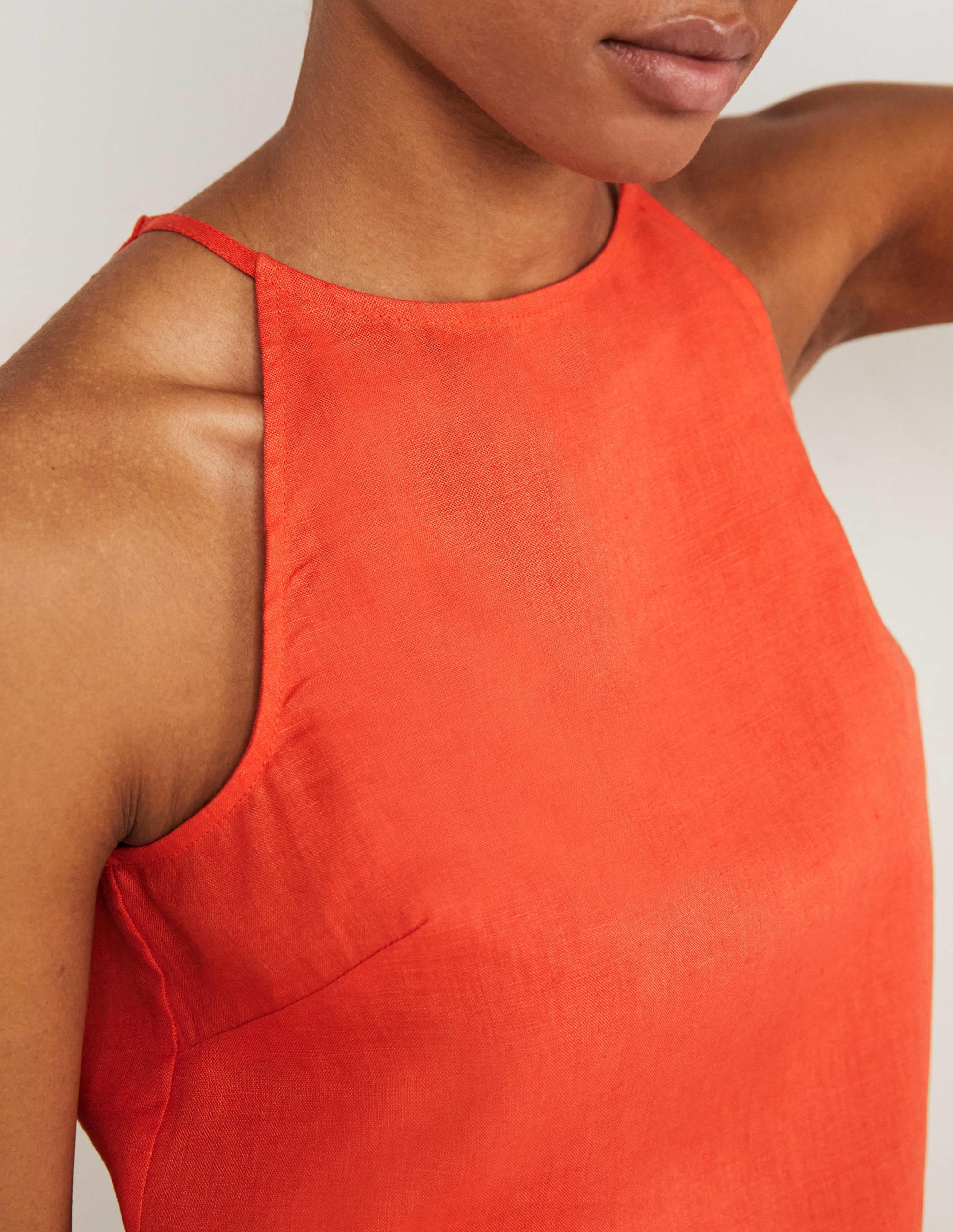 Neckholder-Top aus Leinen-Tigerlilienorange - Image 2