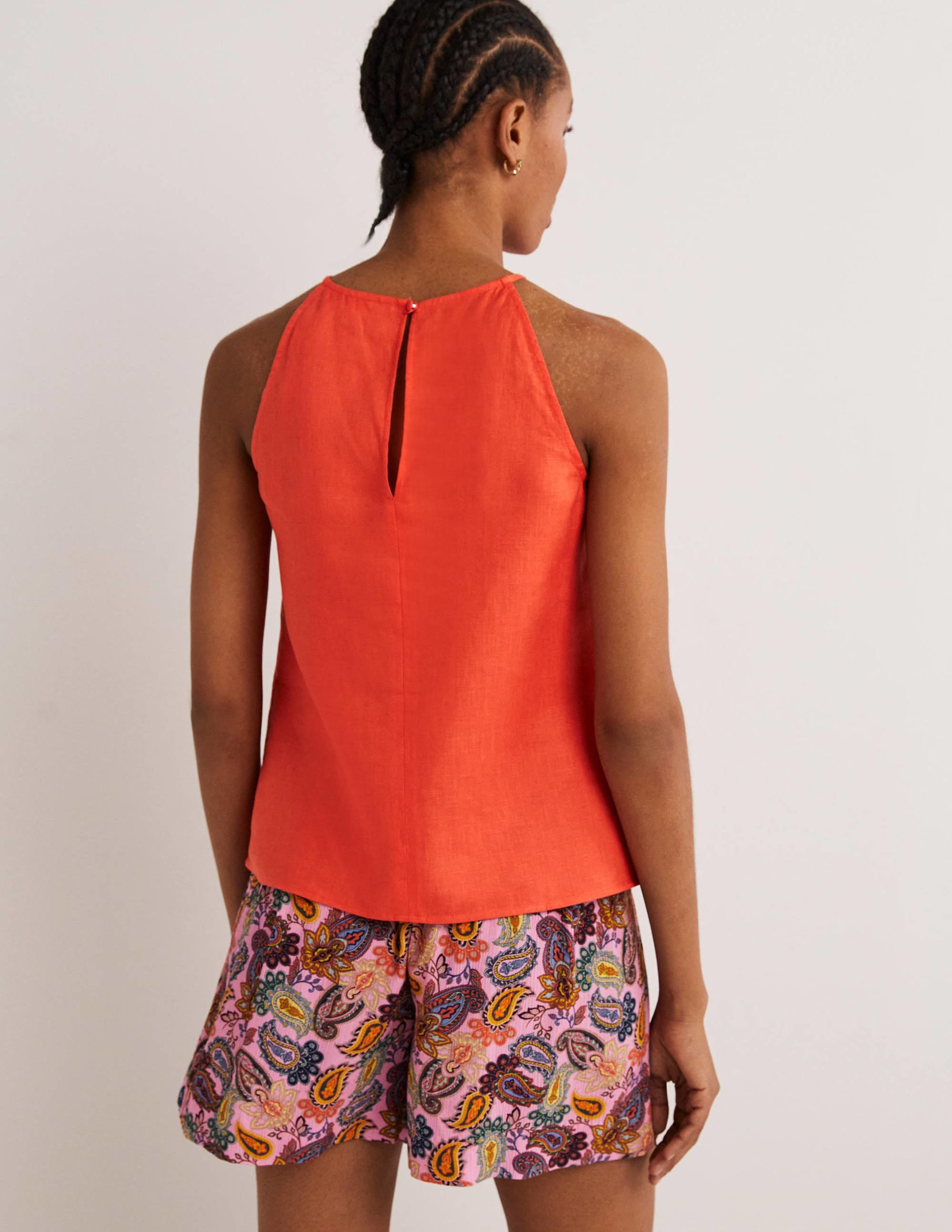 Neckholder-Top aus Leinen-Tigerlilienorange - Image 3