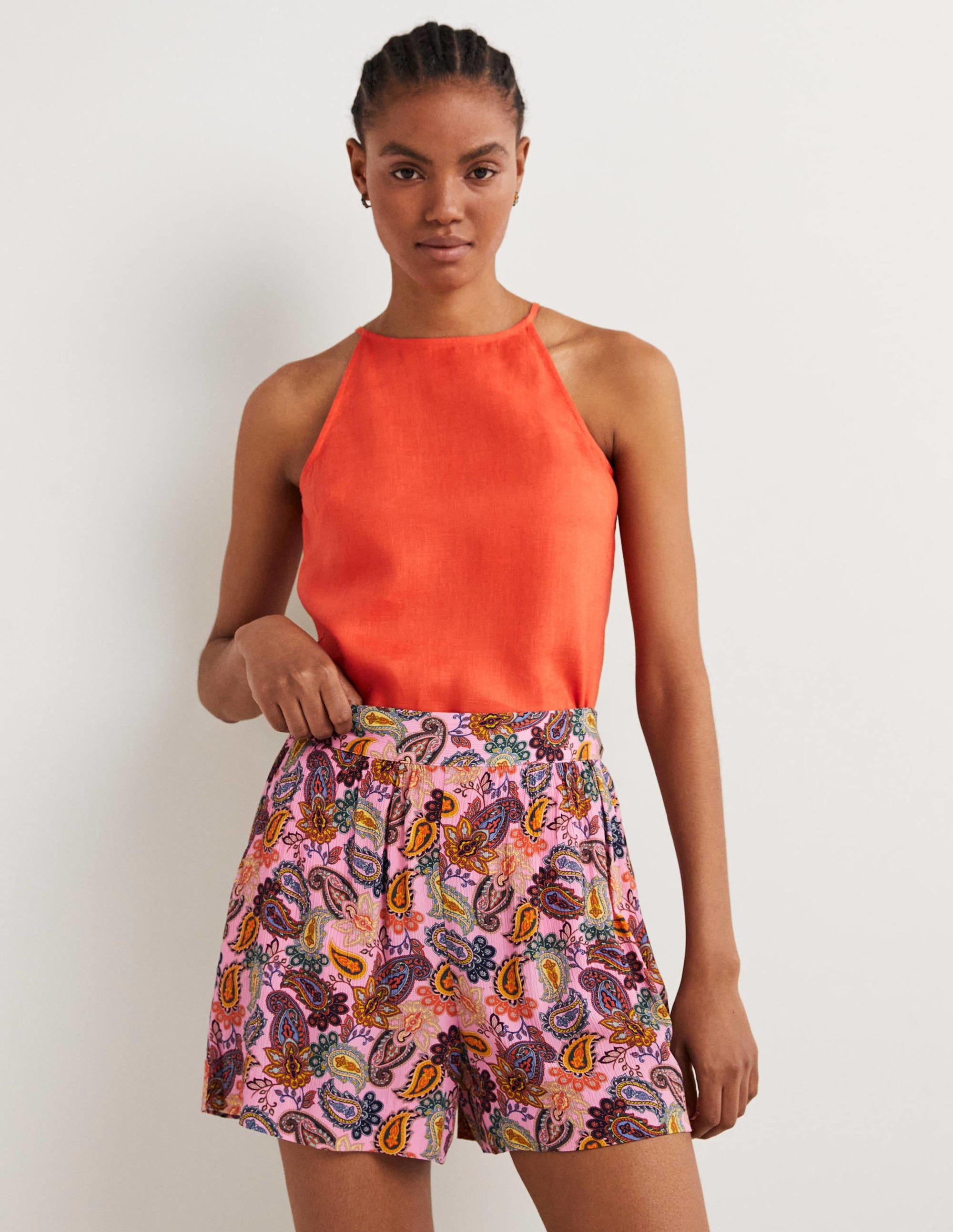 Neckholder-Top aus Leinen-Tigerlilienorange - Image 5