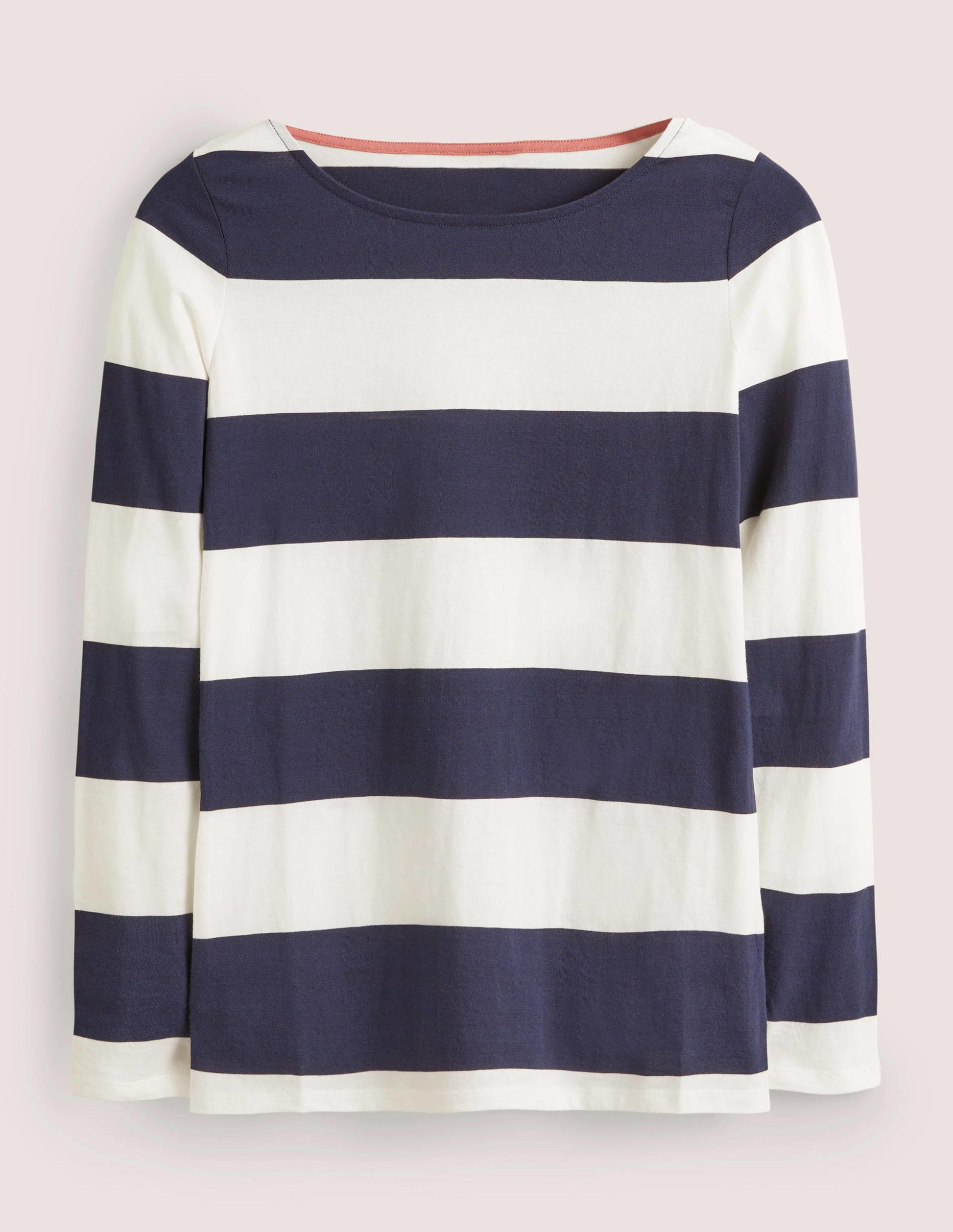 Ella Breton-Shirt mit langen Ärmeln-Französisches Navy/Naturweiß, Breite Streifen-5