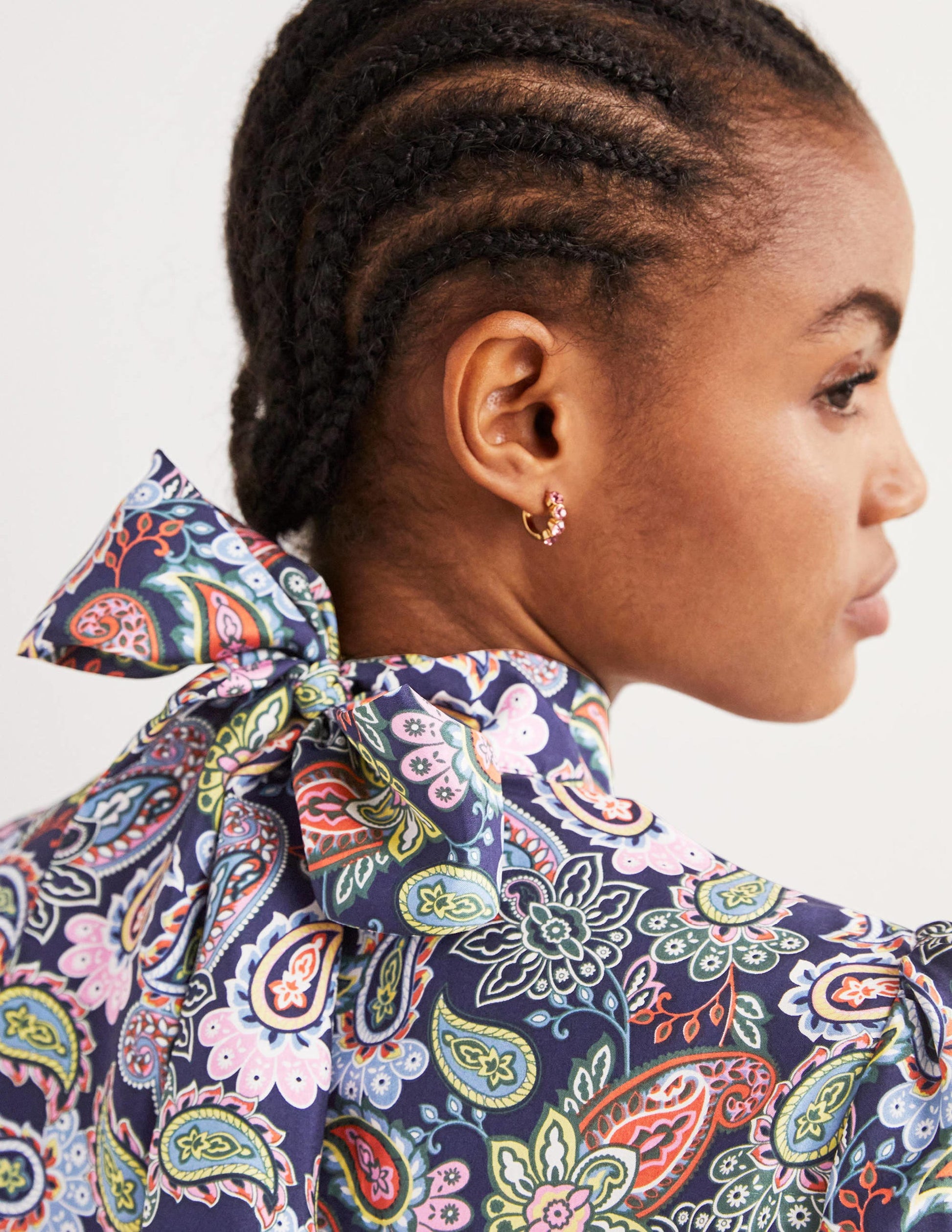 Schluppenbluse aus Seide-Navy, Paisleymuster-2