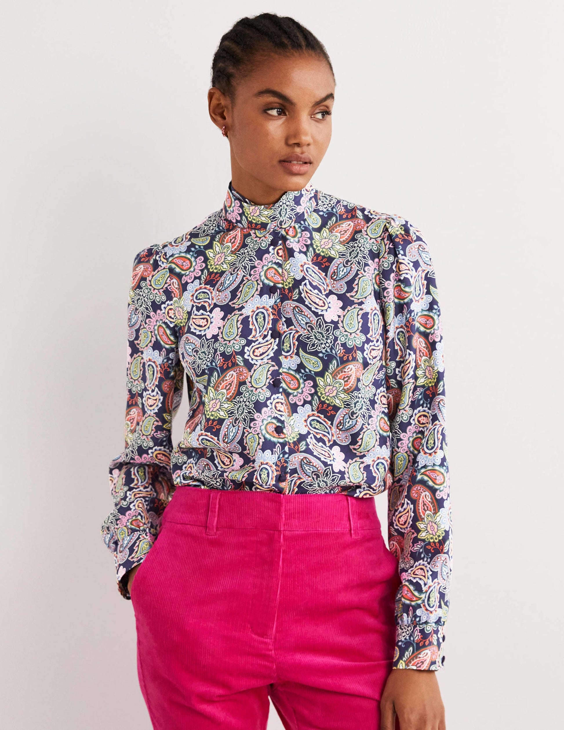 Schluppenbluse aus Seide-Navy, Paisleymuster-4