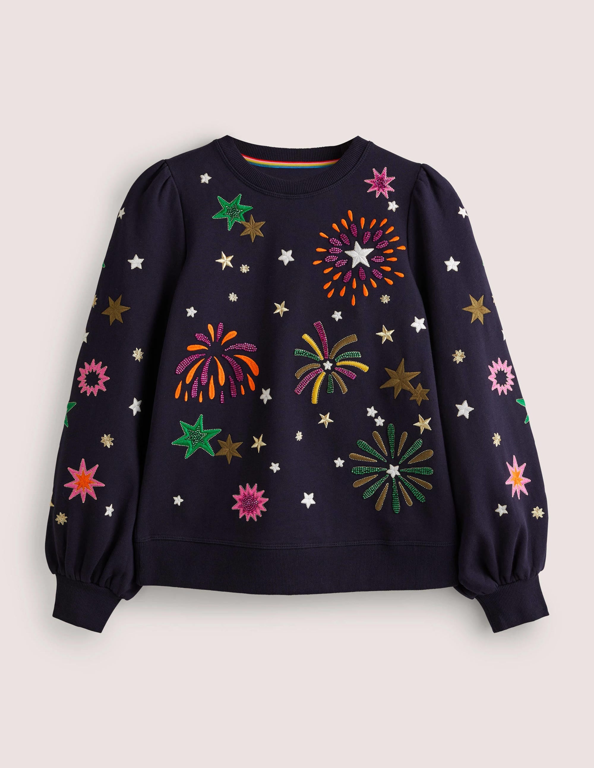 Sweatshirt mit Blousonärmeln-Navy, Feuerwerk - Image 5