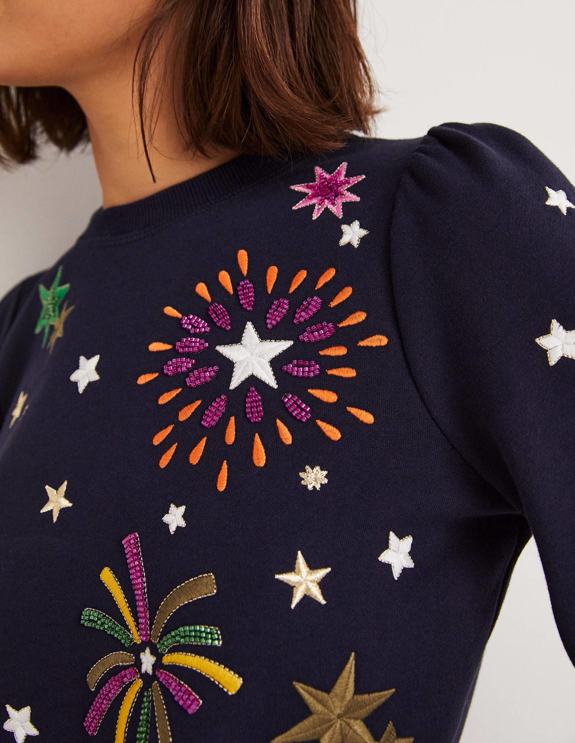 Sweatshirt mit Blousonärmeln-Navy, Feuerwerk-2