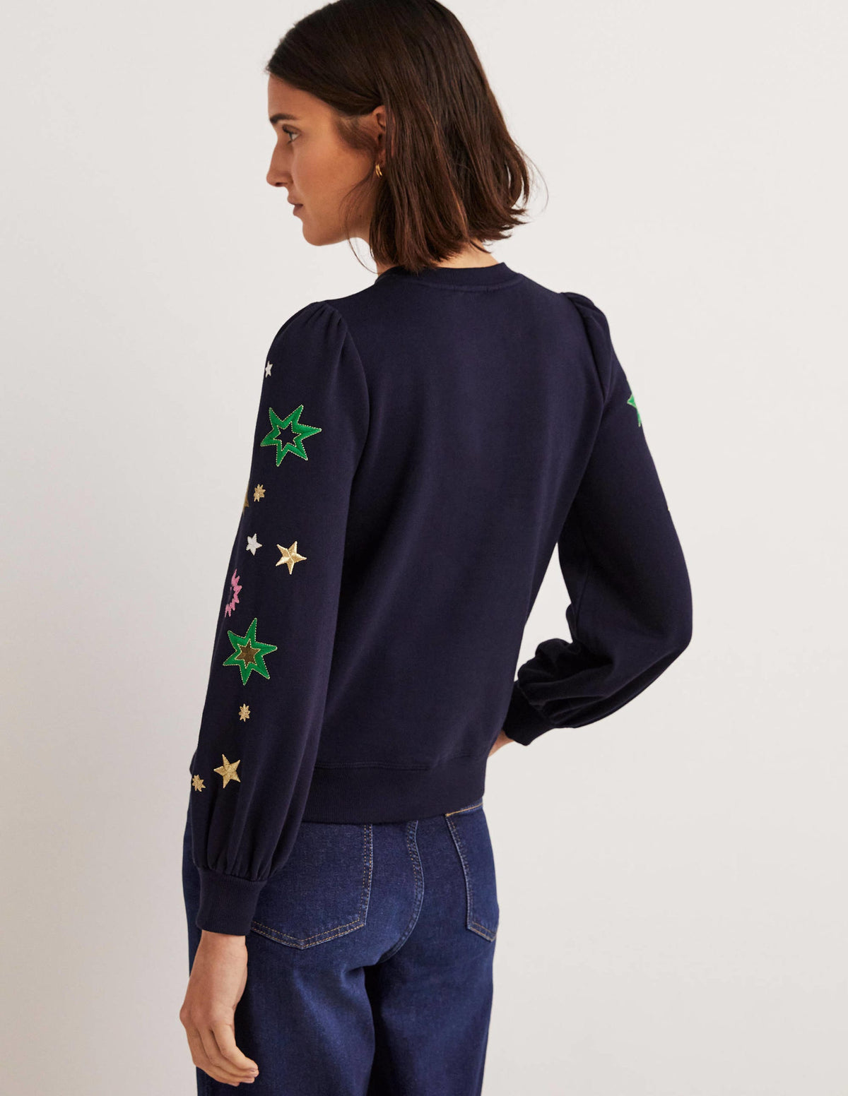 Sweatshirt mit Blousonärmeln-Navy, Feuerwerk - Image 3