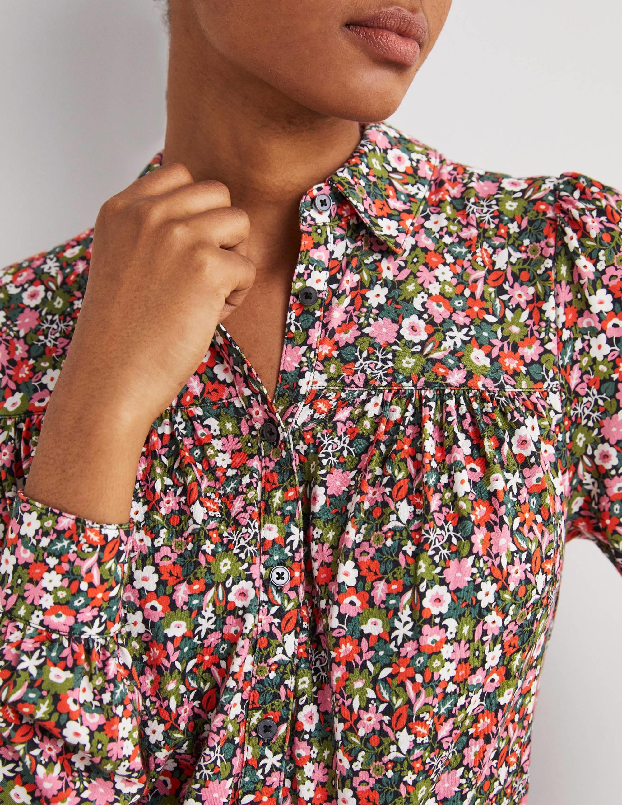 Chemise froncée-Multi, motif Floret Meadow - Image 2