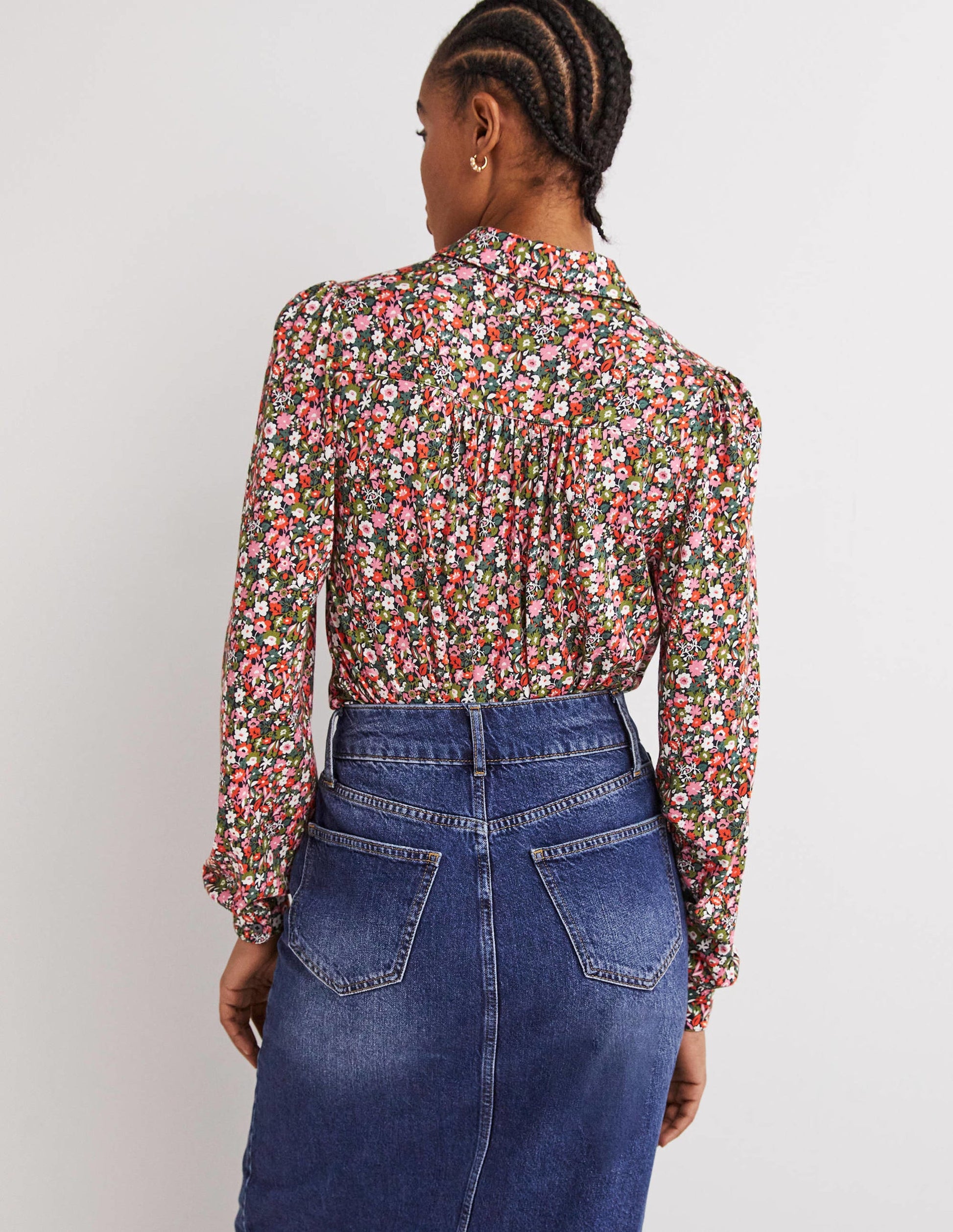 Chemise froncée-Multi, motif Floret Meadow-3
