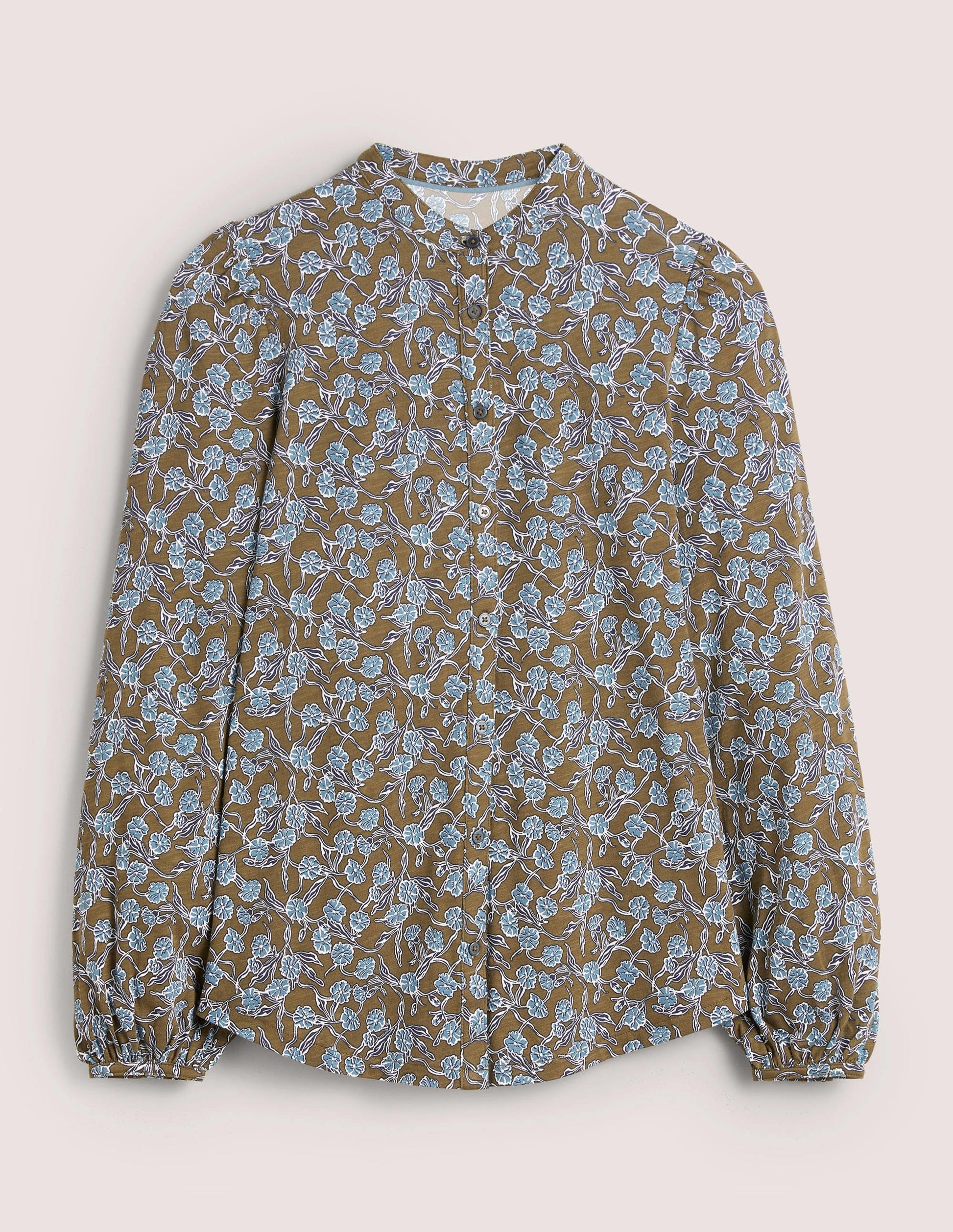 Chemise en jersey à manches larges-Basilic, motif Petal Vine-6