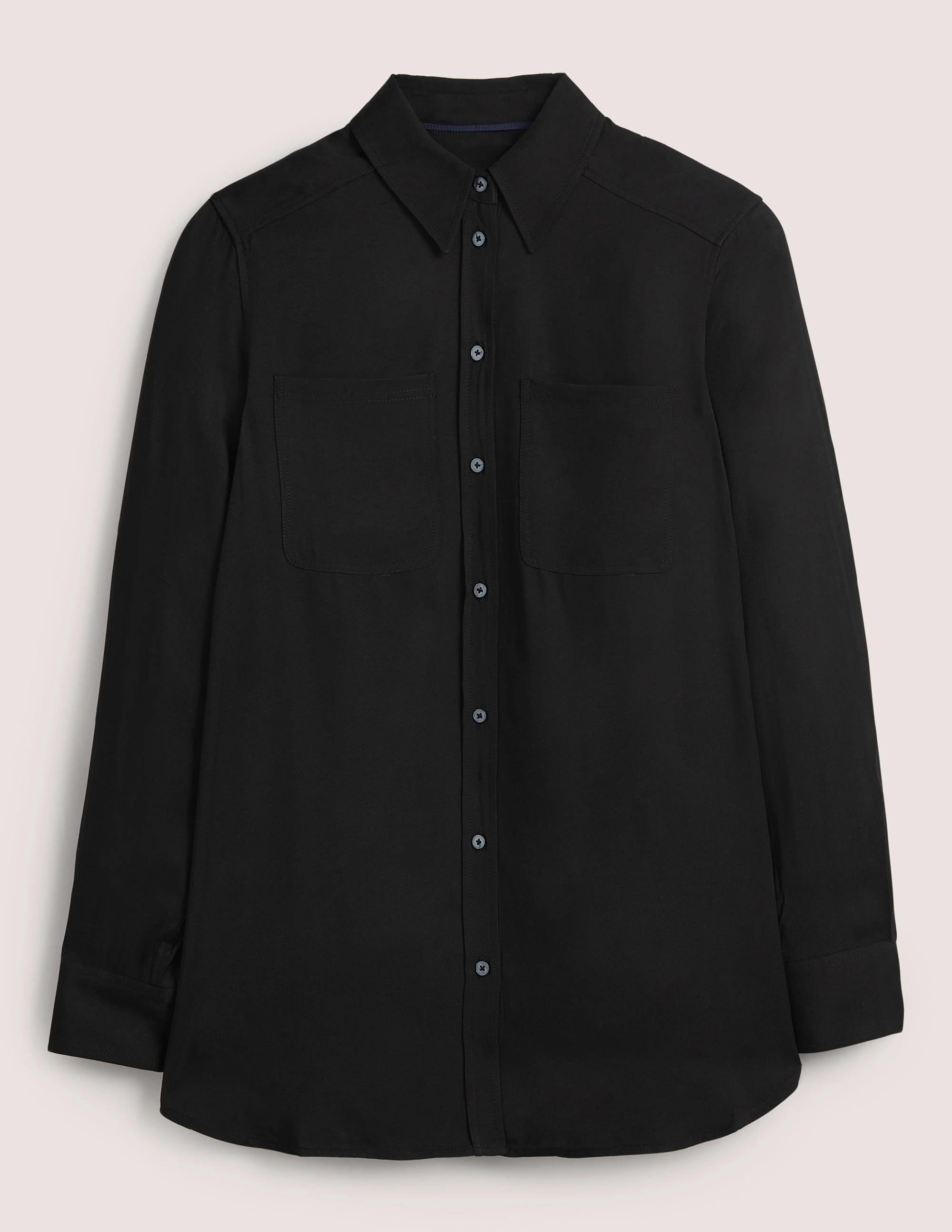 Langes Hemd mit Taschen-Schwarz - Image 7