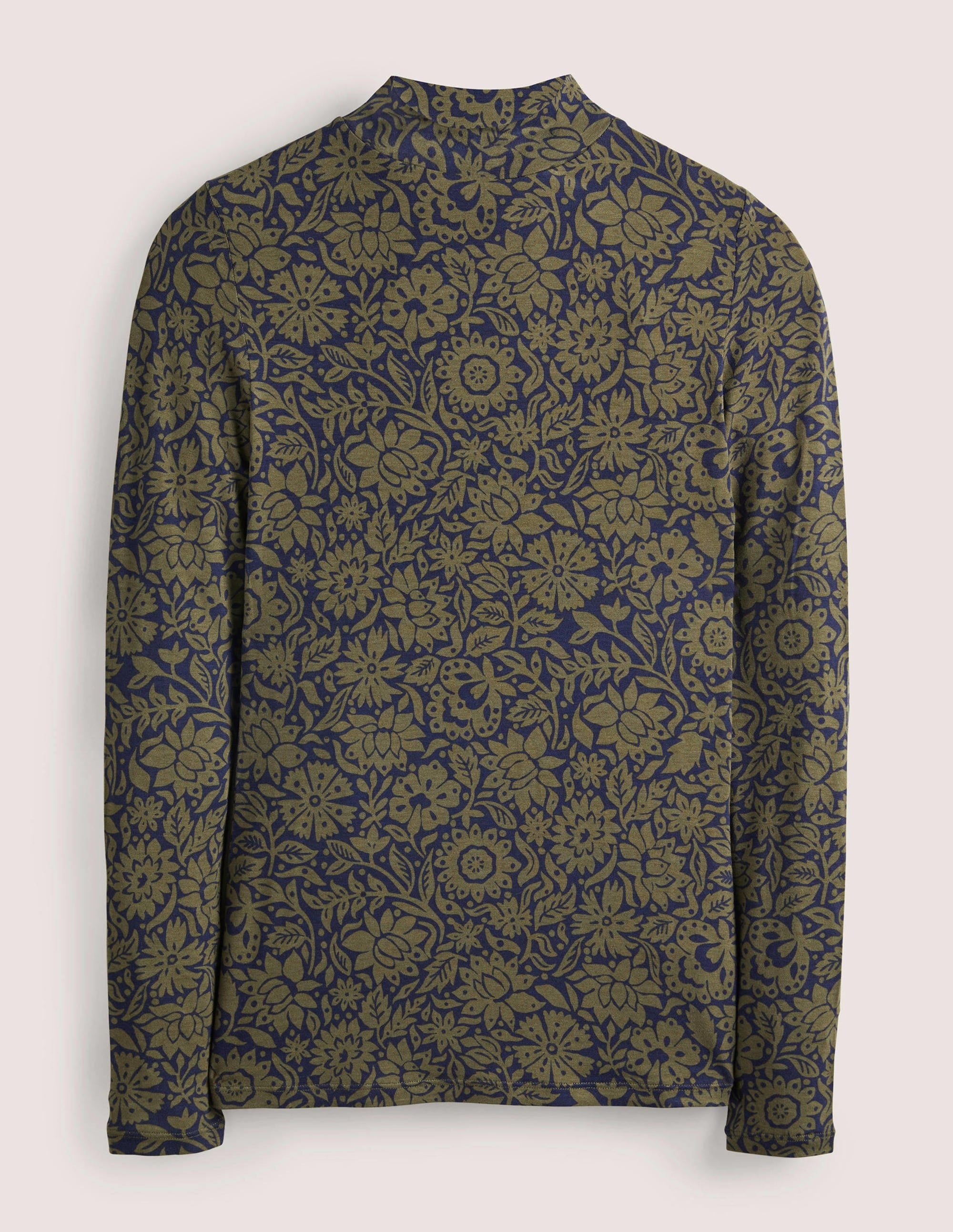 Jersey High Neck Top-Basil, Foliage Bloom - Image 5