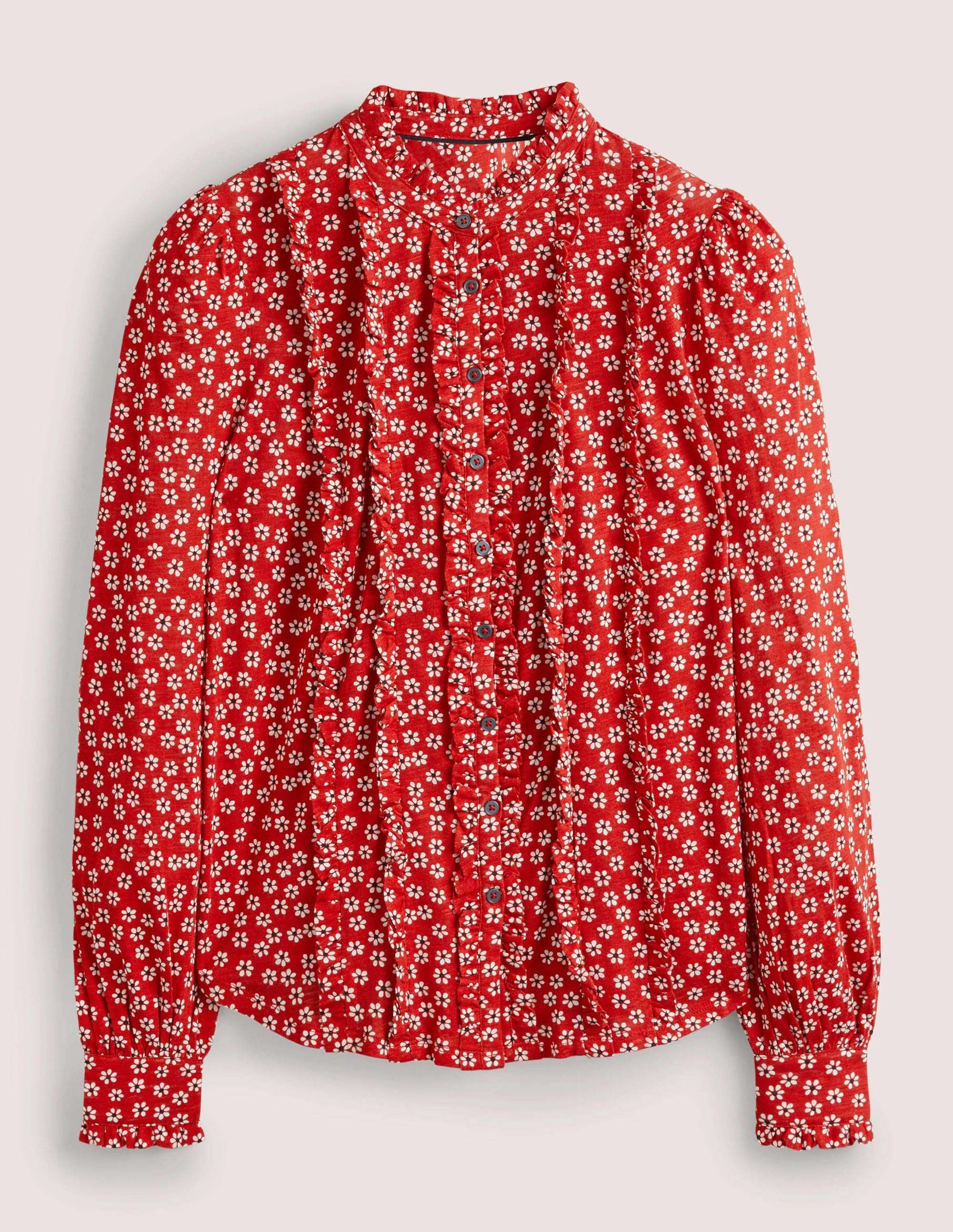 Chemise en jersey à volants-Poinsettia, pâquerettes - Image 5