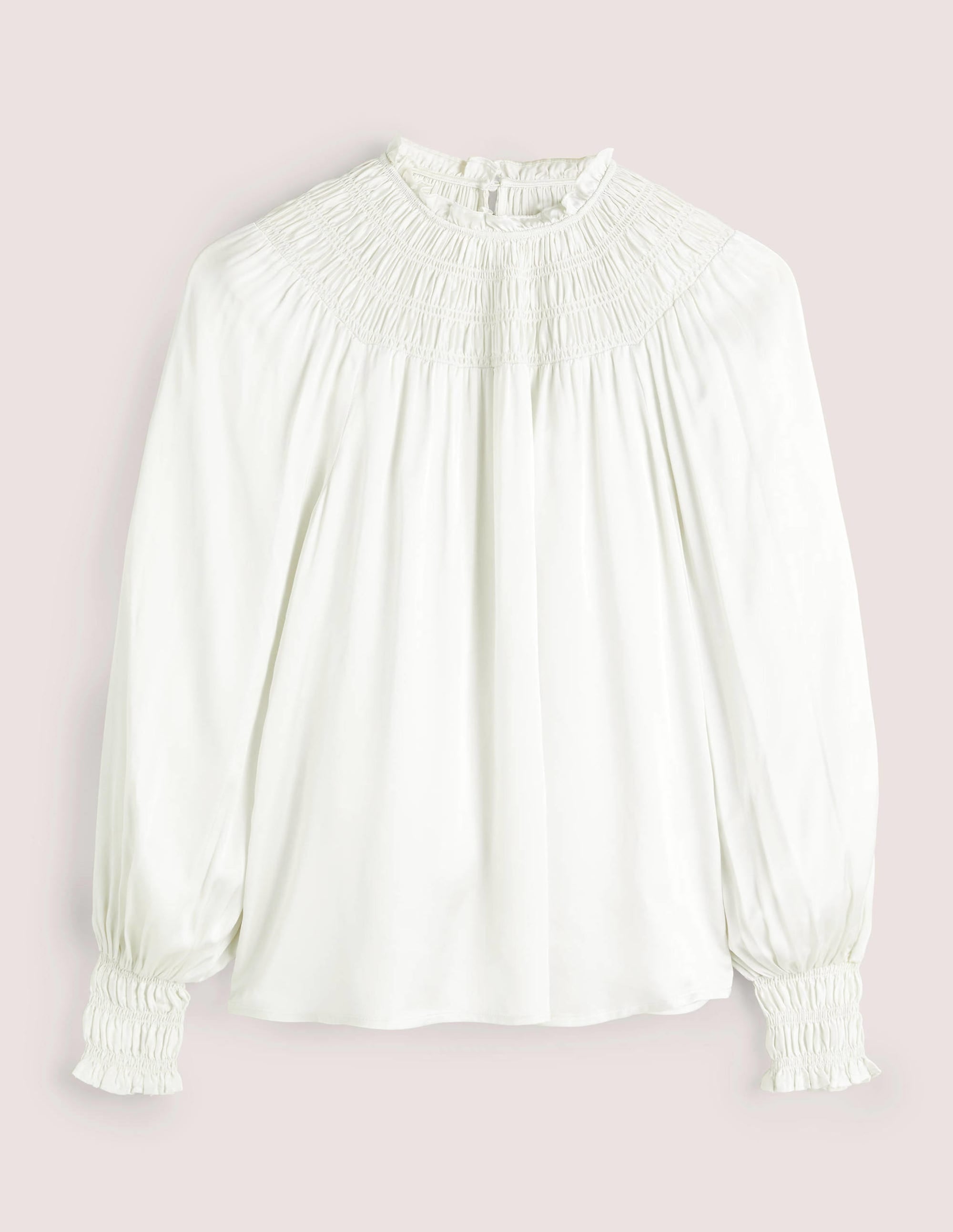 Top avec empiècement à smocks-Ivoire - Image 6