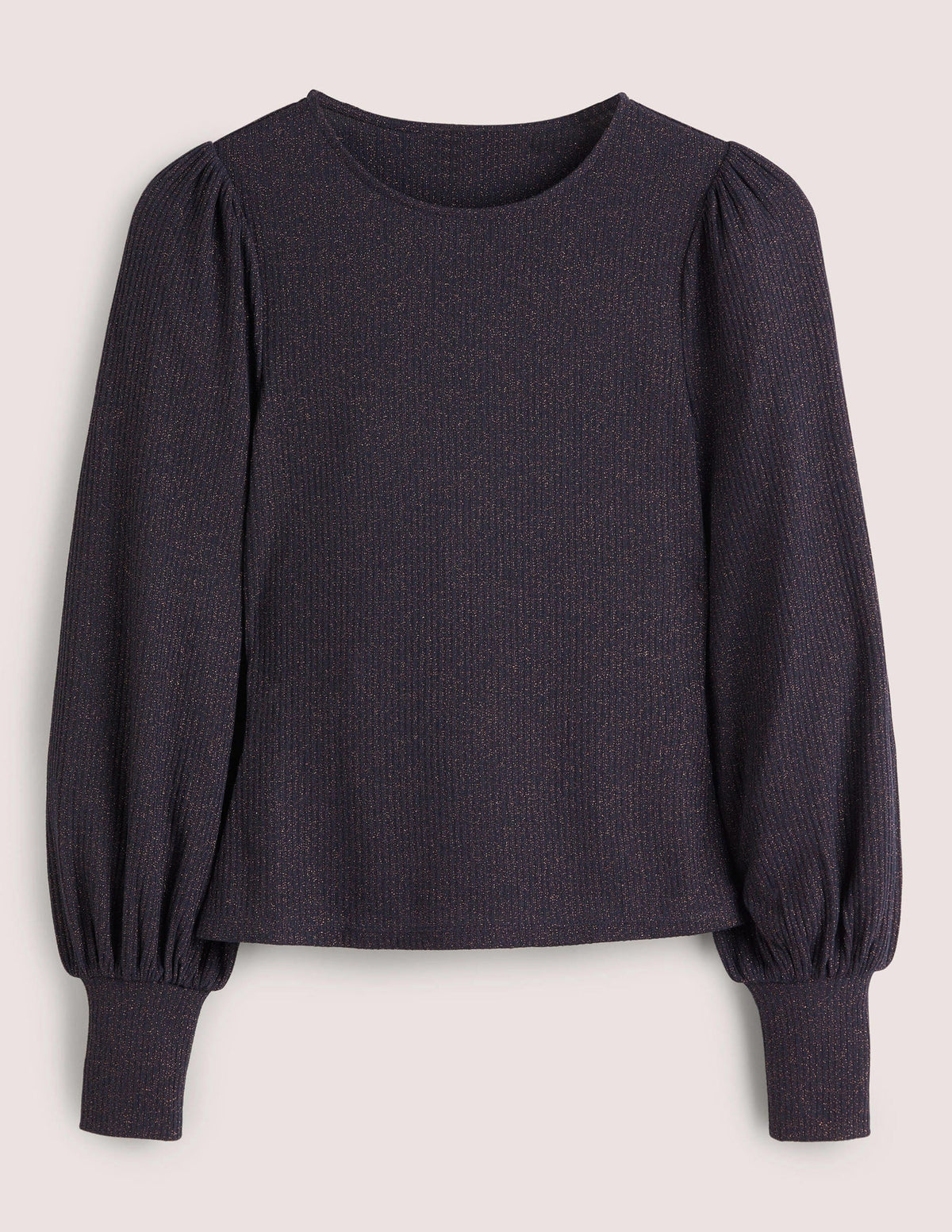 Metallic-Oberteil mit Blousonärmeln-Navy, Kupferglitzer - Image 6