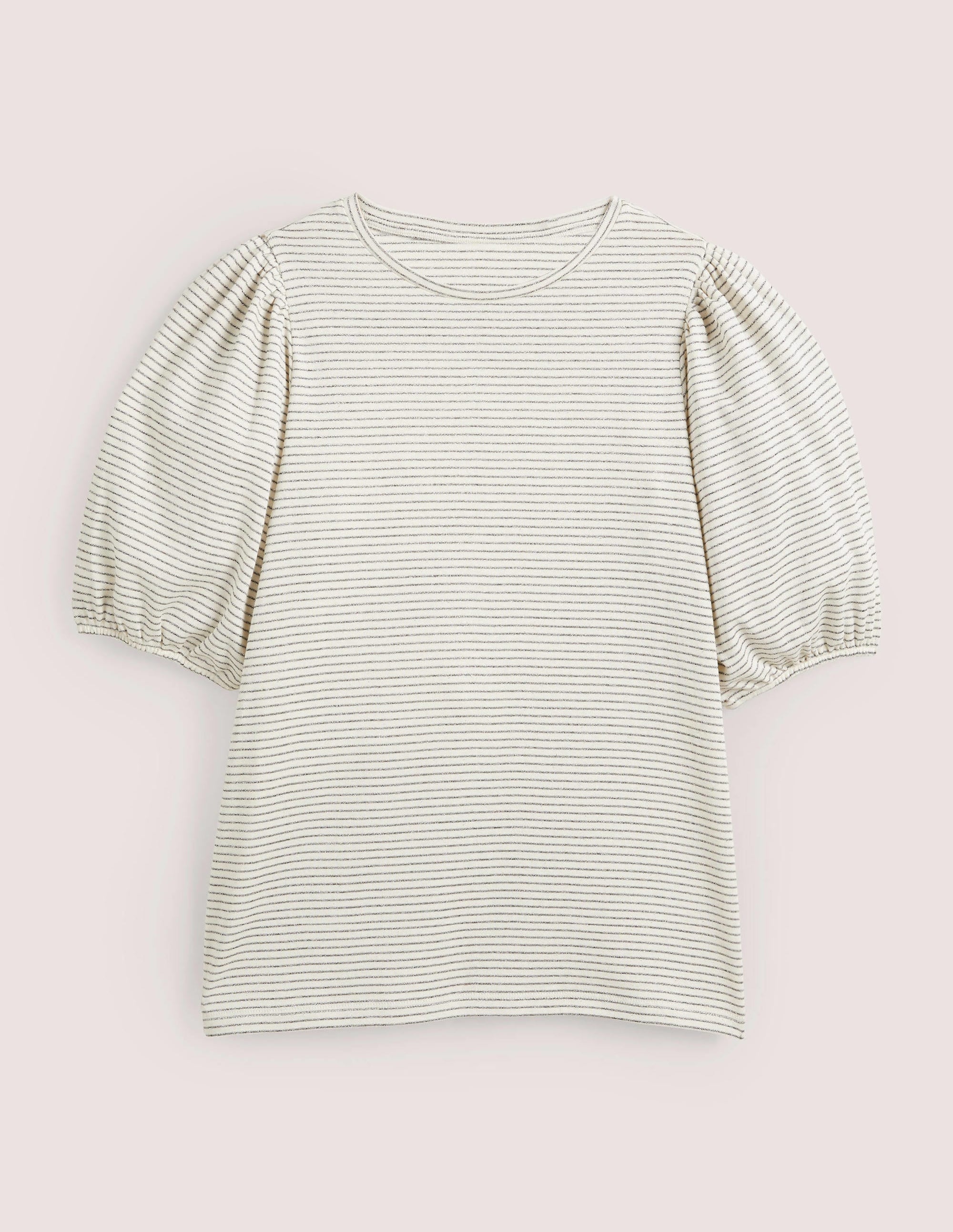 T-shirt à rayures métallisées-Ivoire/gris acier métallisé - Image 5