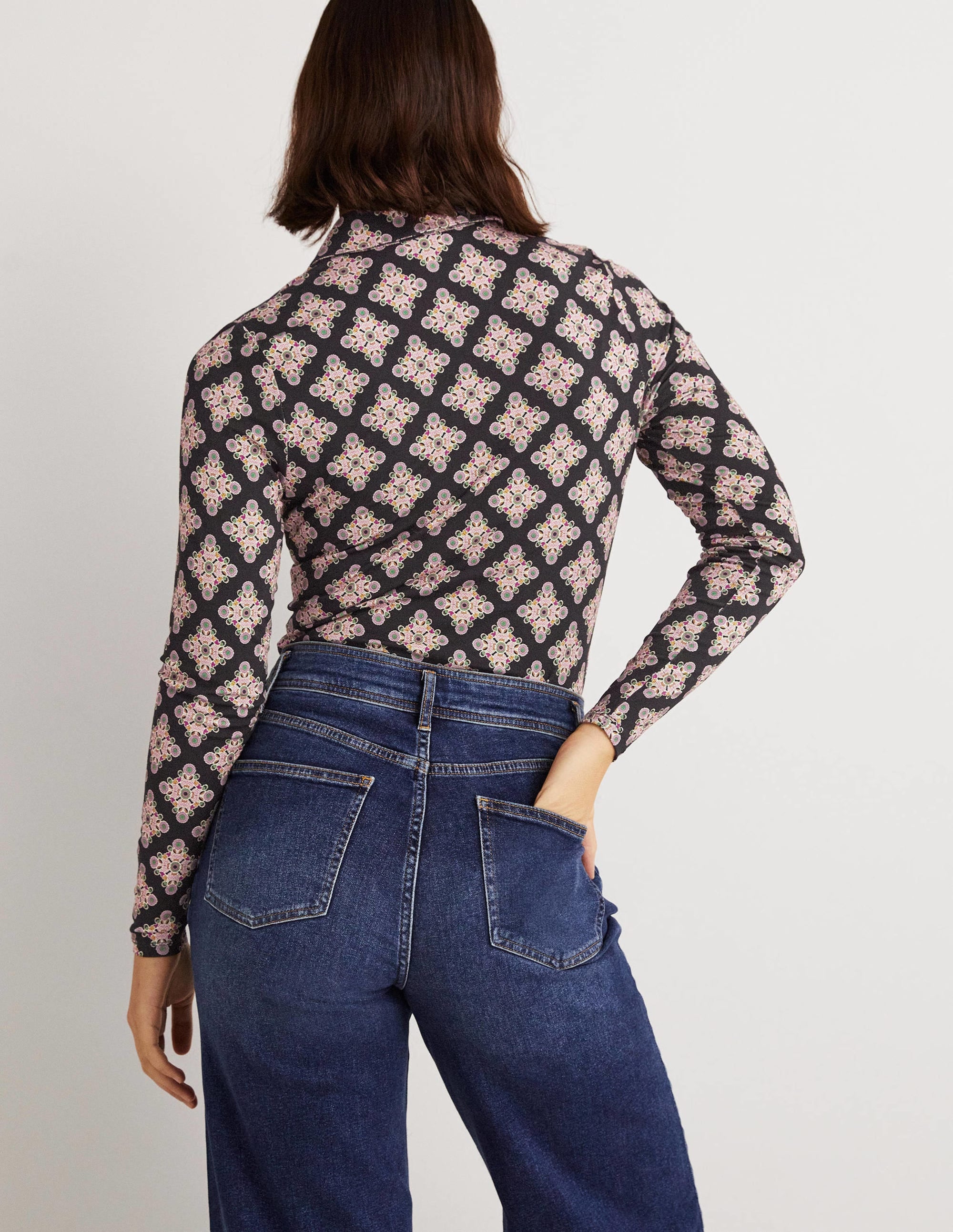 Chemise ajustée en jersey-Multi, motif Daisy Illusion Tile - Image 3