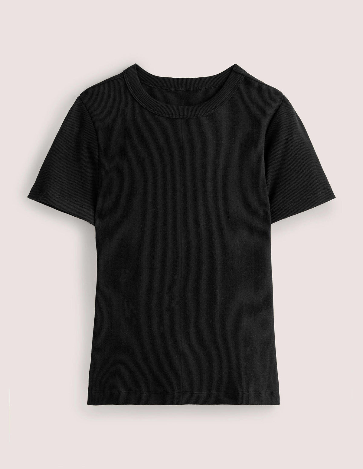 T-Shirt aus Baumwoll-Rippstrick-Schwarz-5