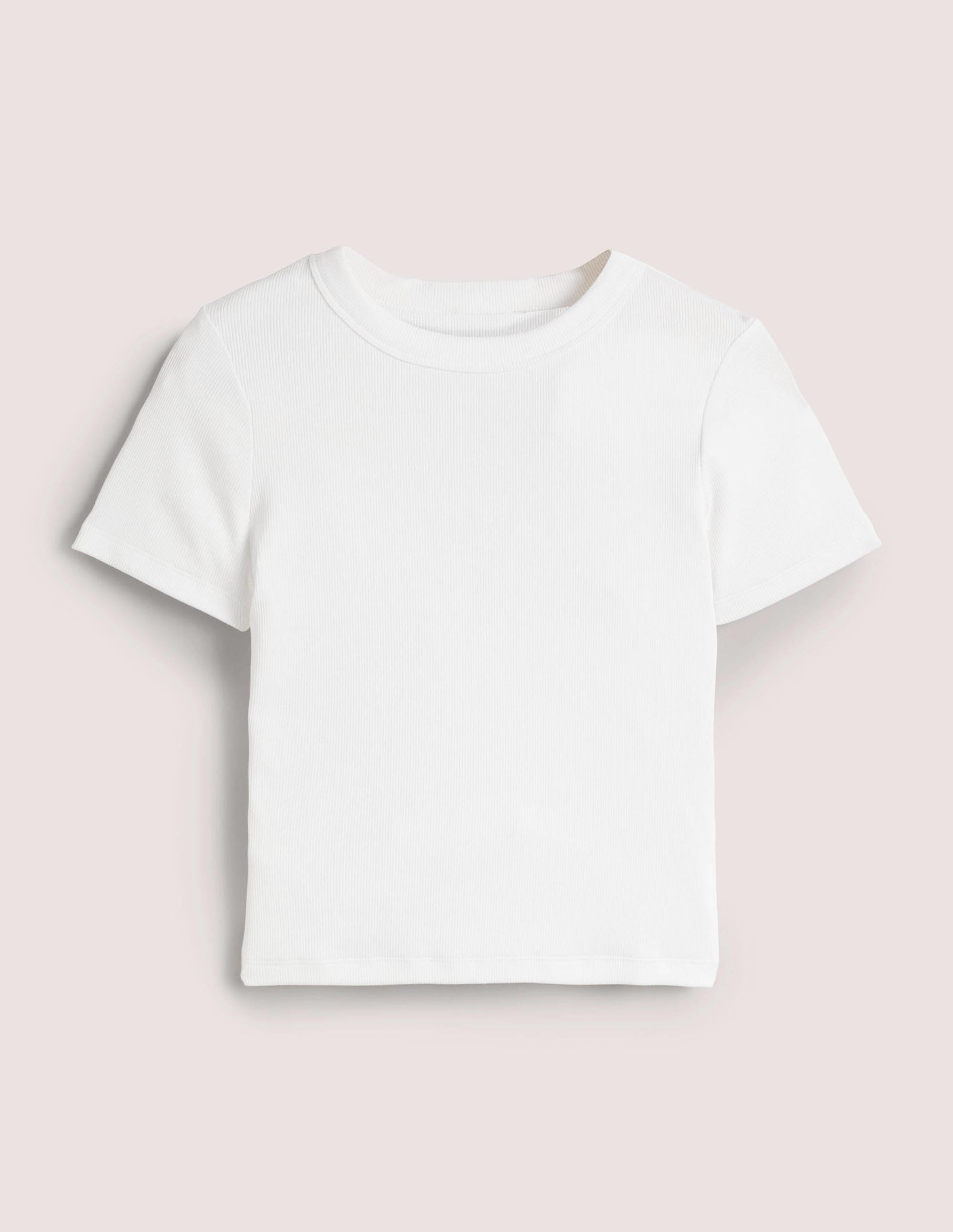 T-shirt côtelé en coton-Blanc - Image 6