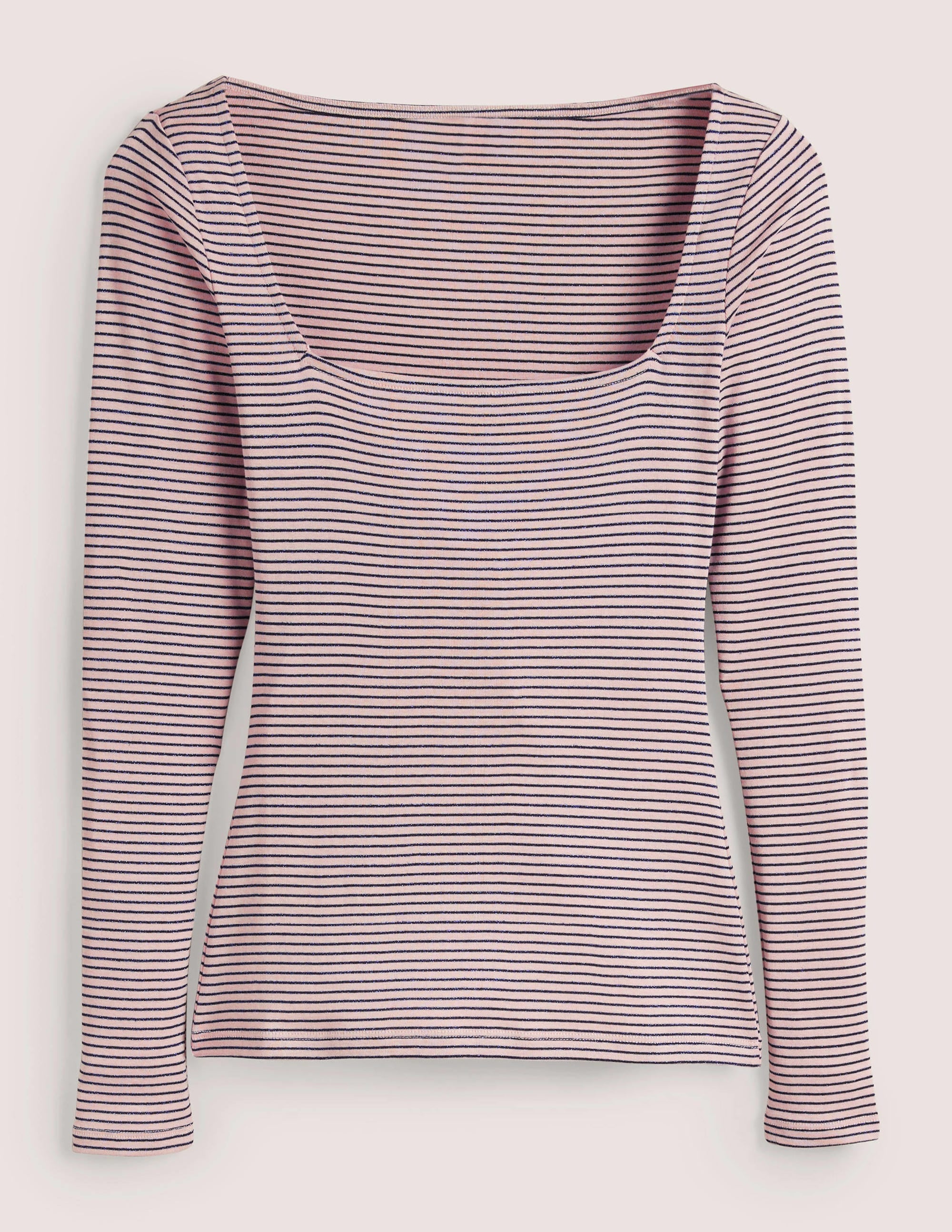 Top à rayures métallisées-Glaçage rose - Image 5