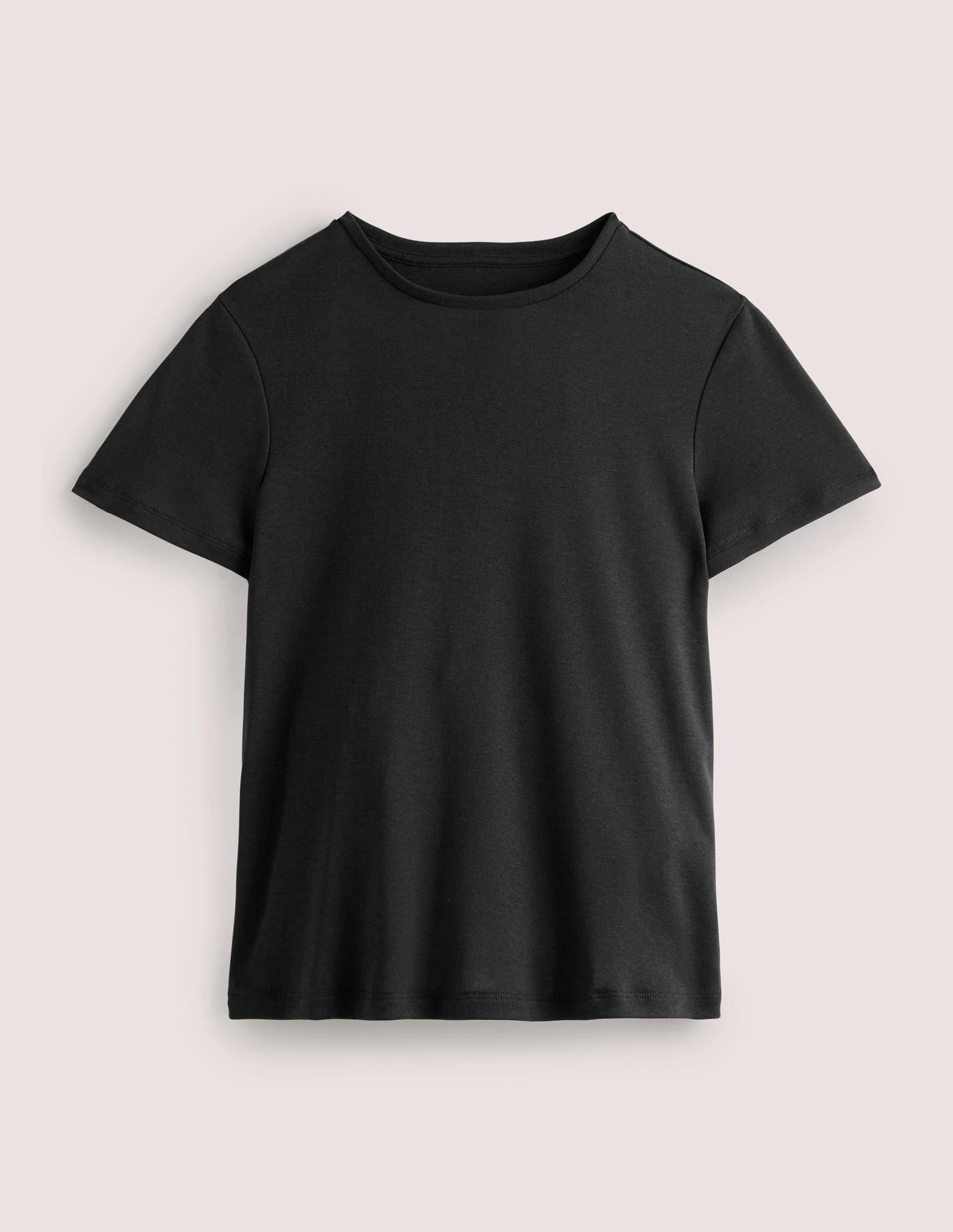 Jersey-T-Shirt mit Rundhalsausschnitt-Schwarz - Image 5
