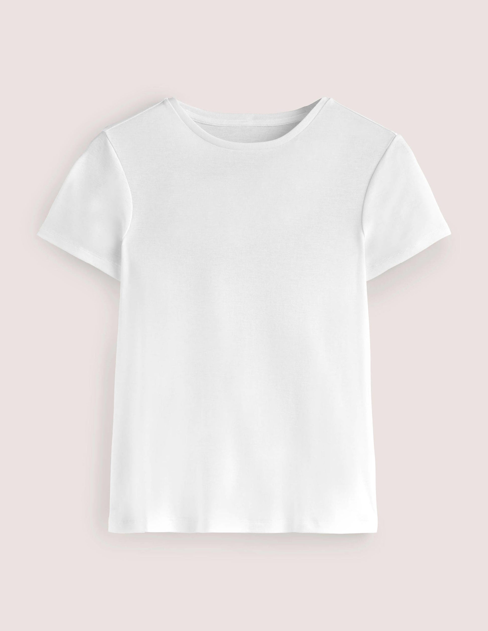 Jersey-T-Shirt mit Rundhalsausschnitt-Weiß-5