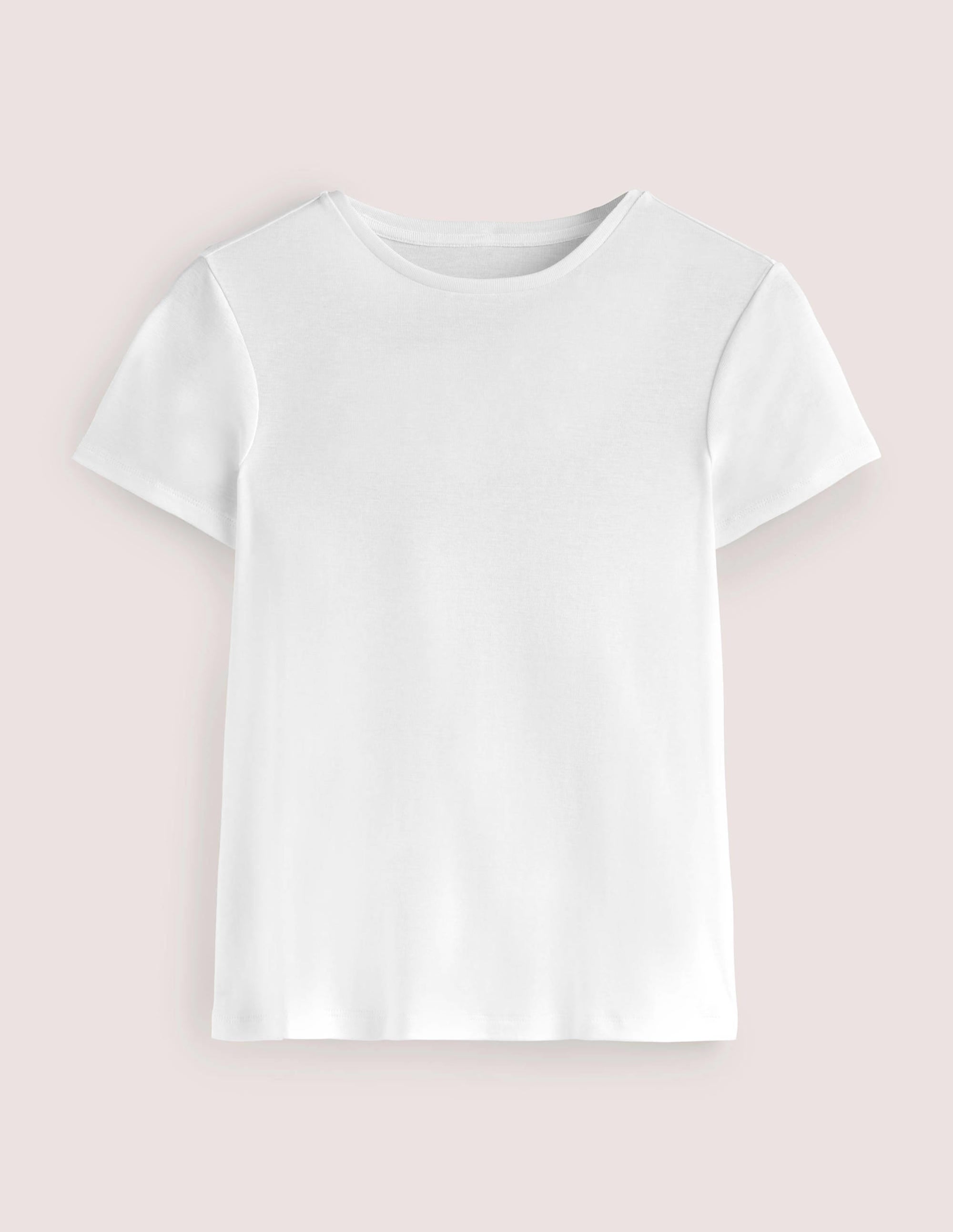 Jersey-T-Shirt mit Rundhalsausschnitt-Weiß - Image 5