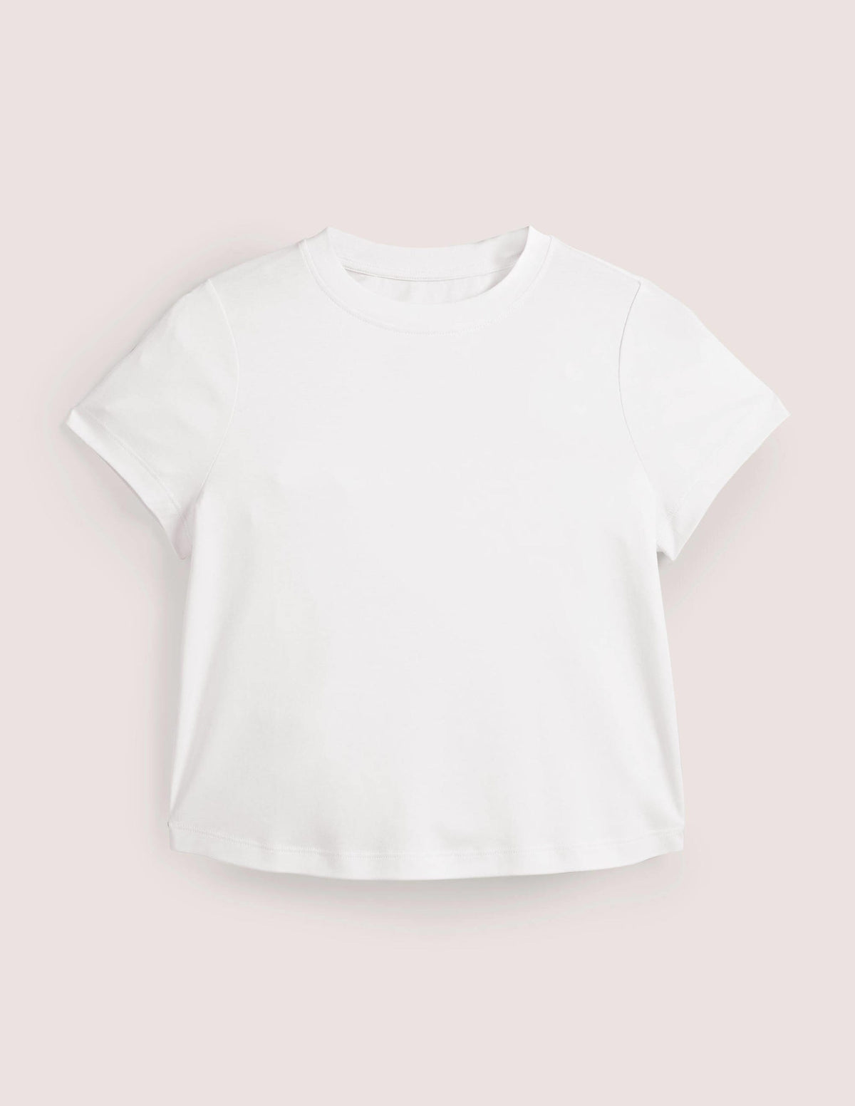 Kurz geschnittenes Baumwoll-T-Shirt-Weiß - Image 5