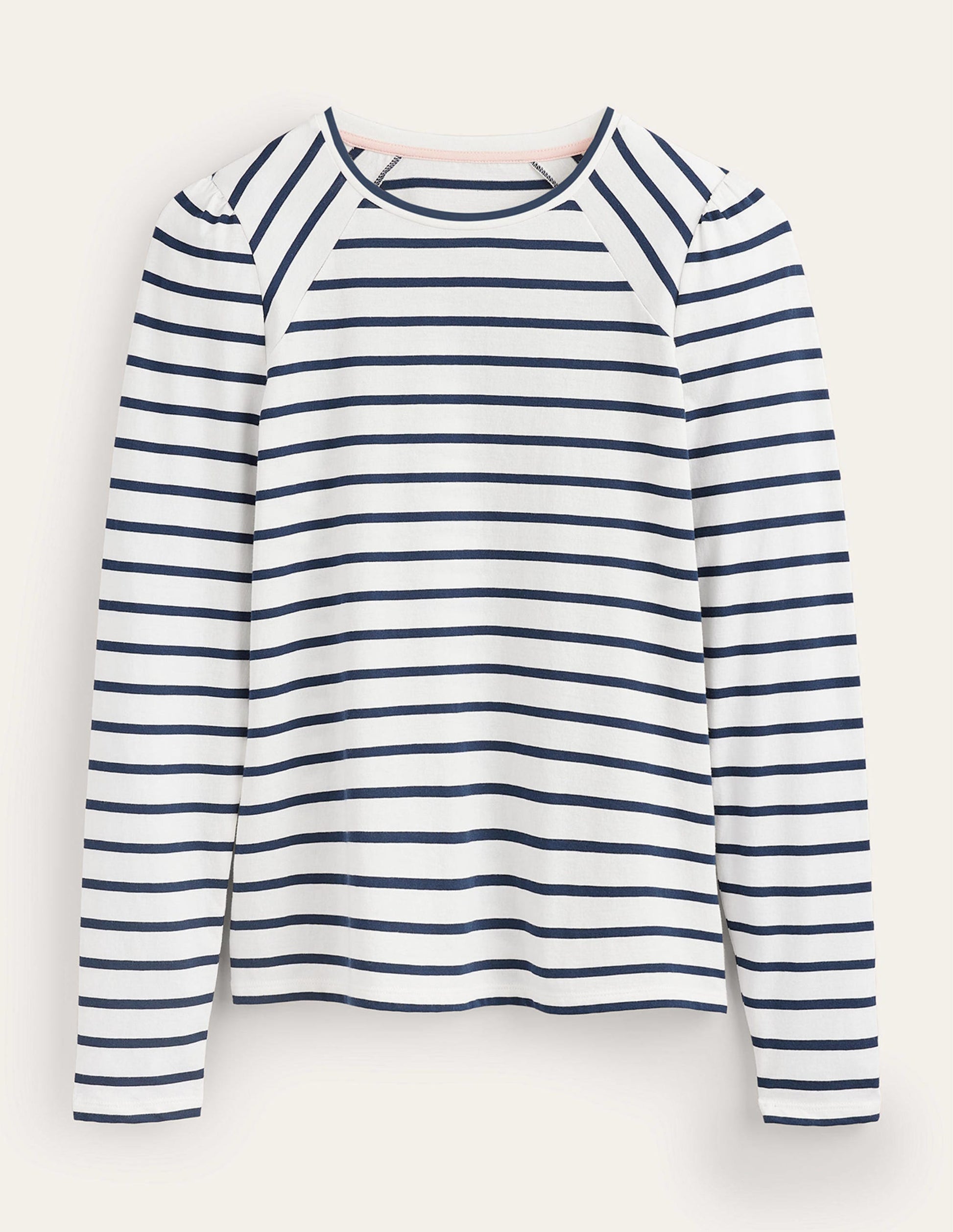 Arabella Gestreiftes T-Shirt-Naturweiß, Französisches Marineblau-5