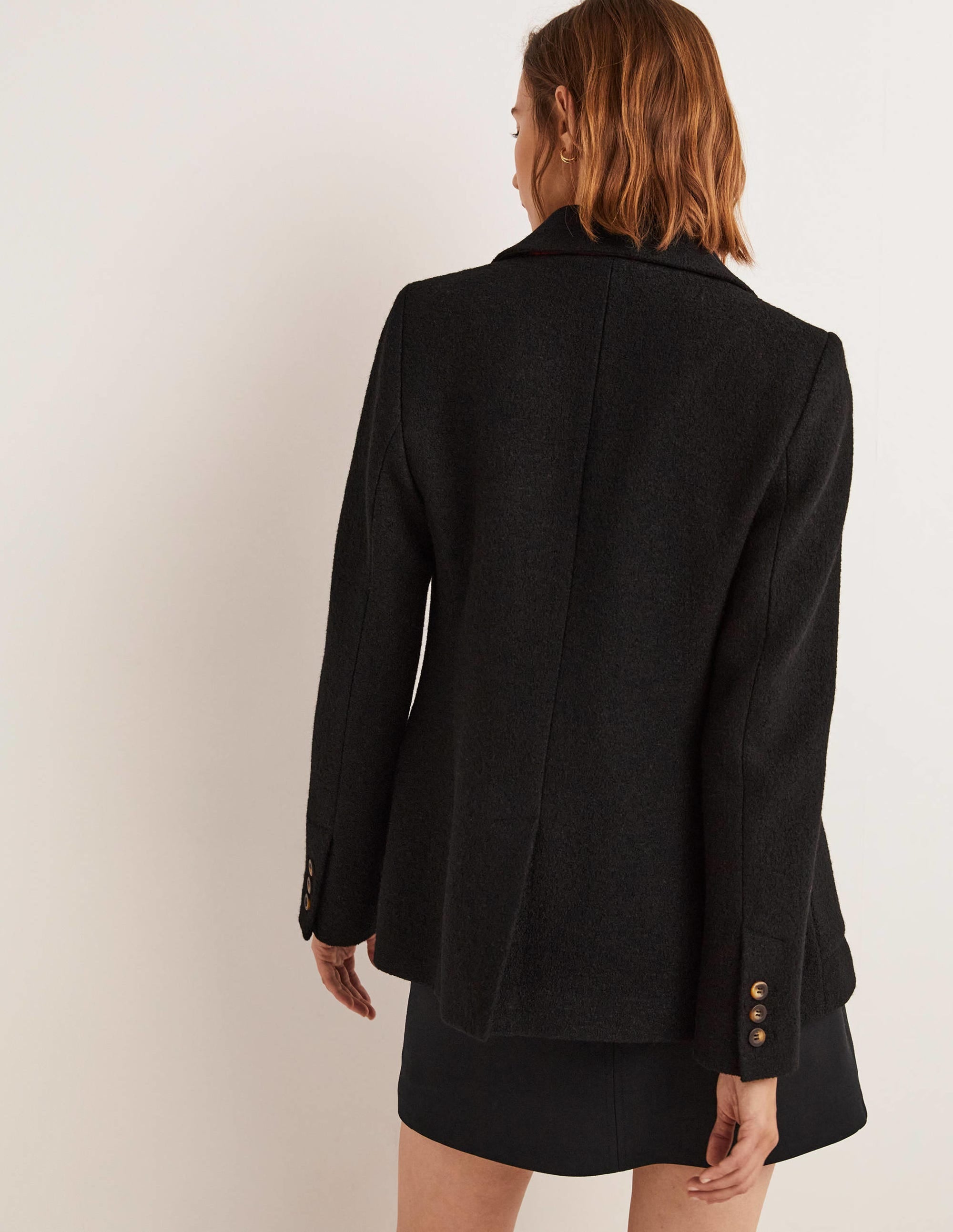 Bella Textured Wool Blazer-Black - Image 3