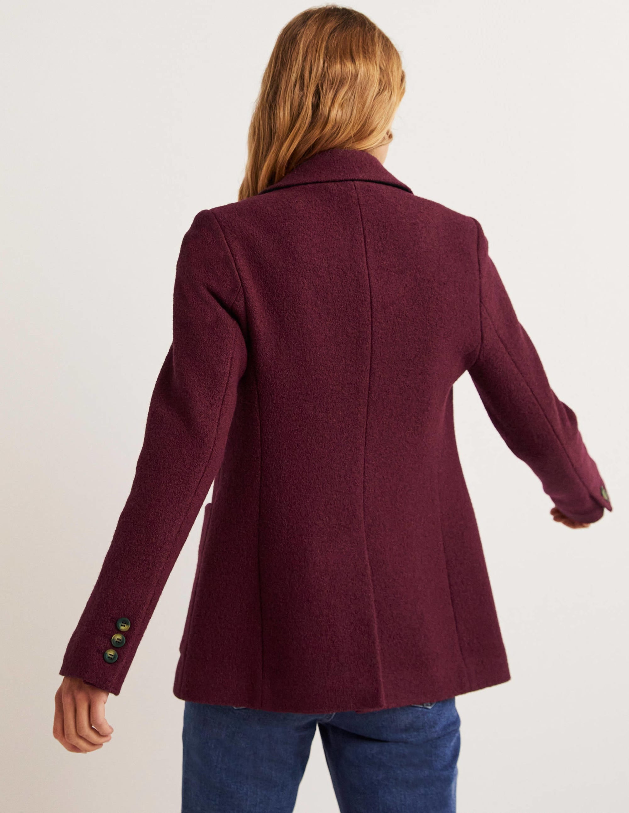 Bella Textured Wool Blazer-Mulled Wine - Image 4