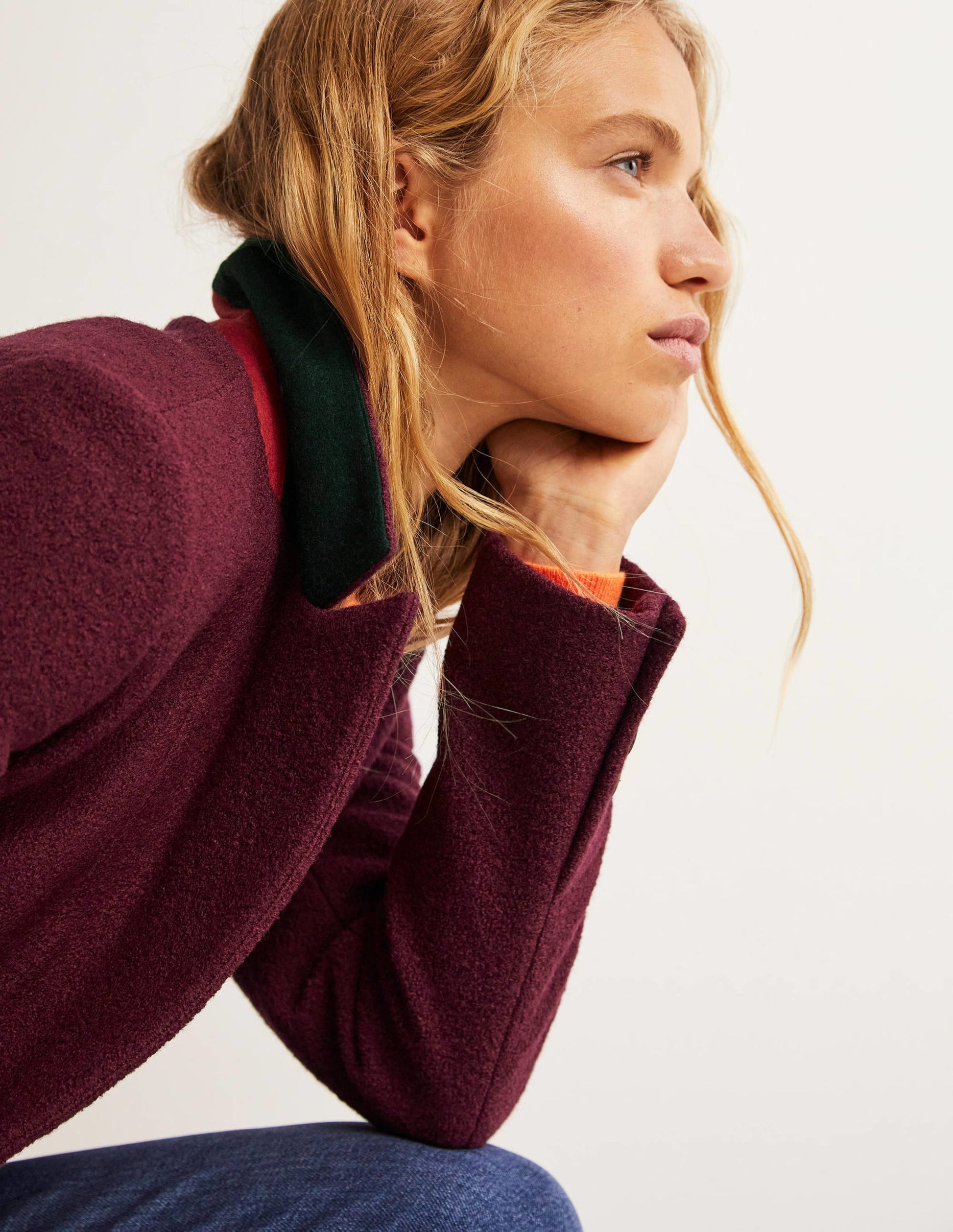 Bella Textured Wool Blazer-Mulled Wine-6