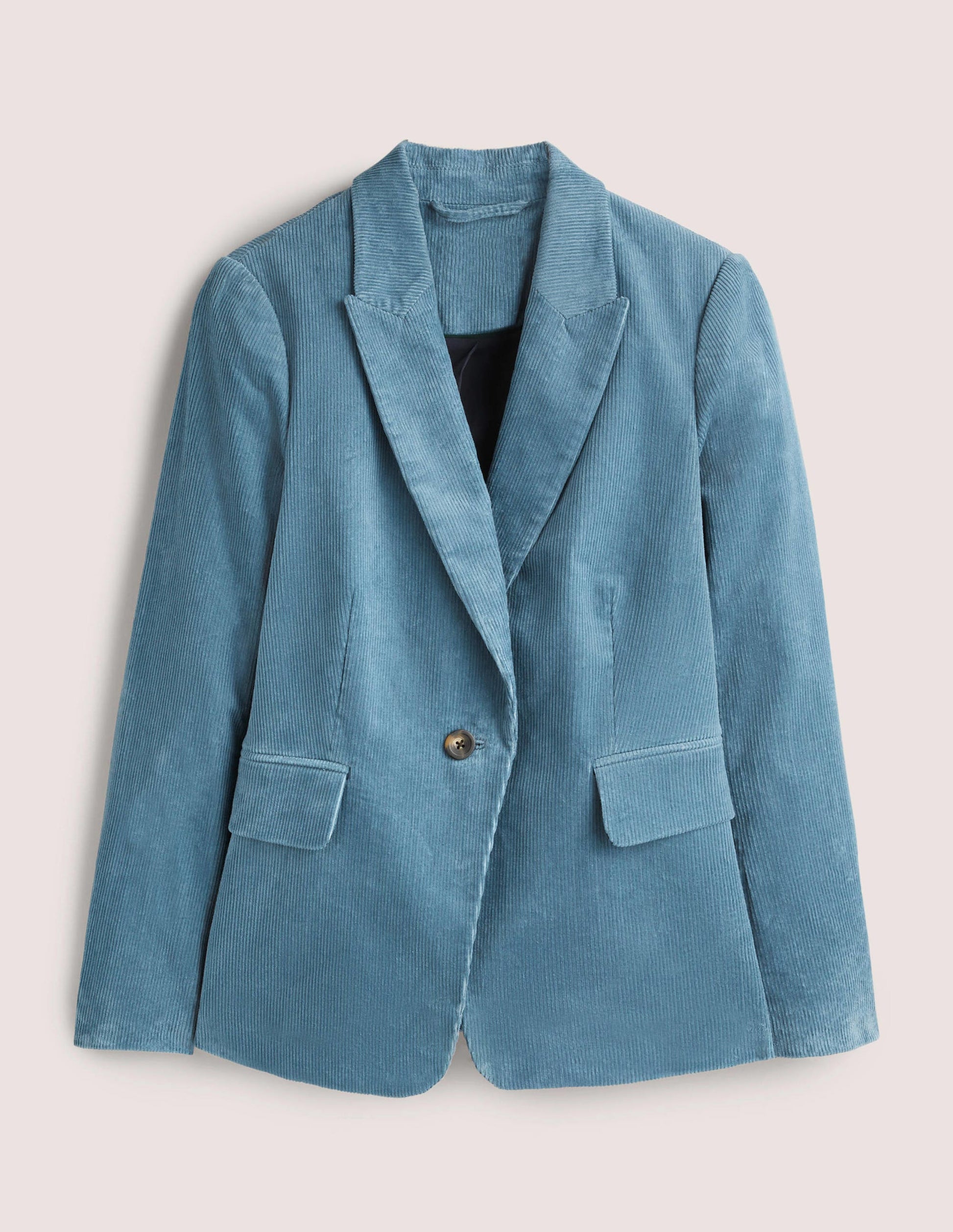 Fitted Corduroy Blazer-Mid Blue-7
