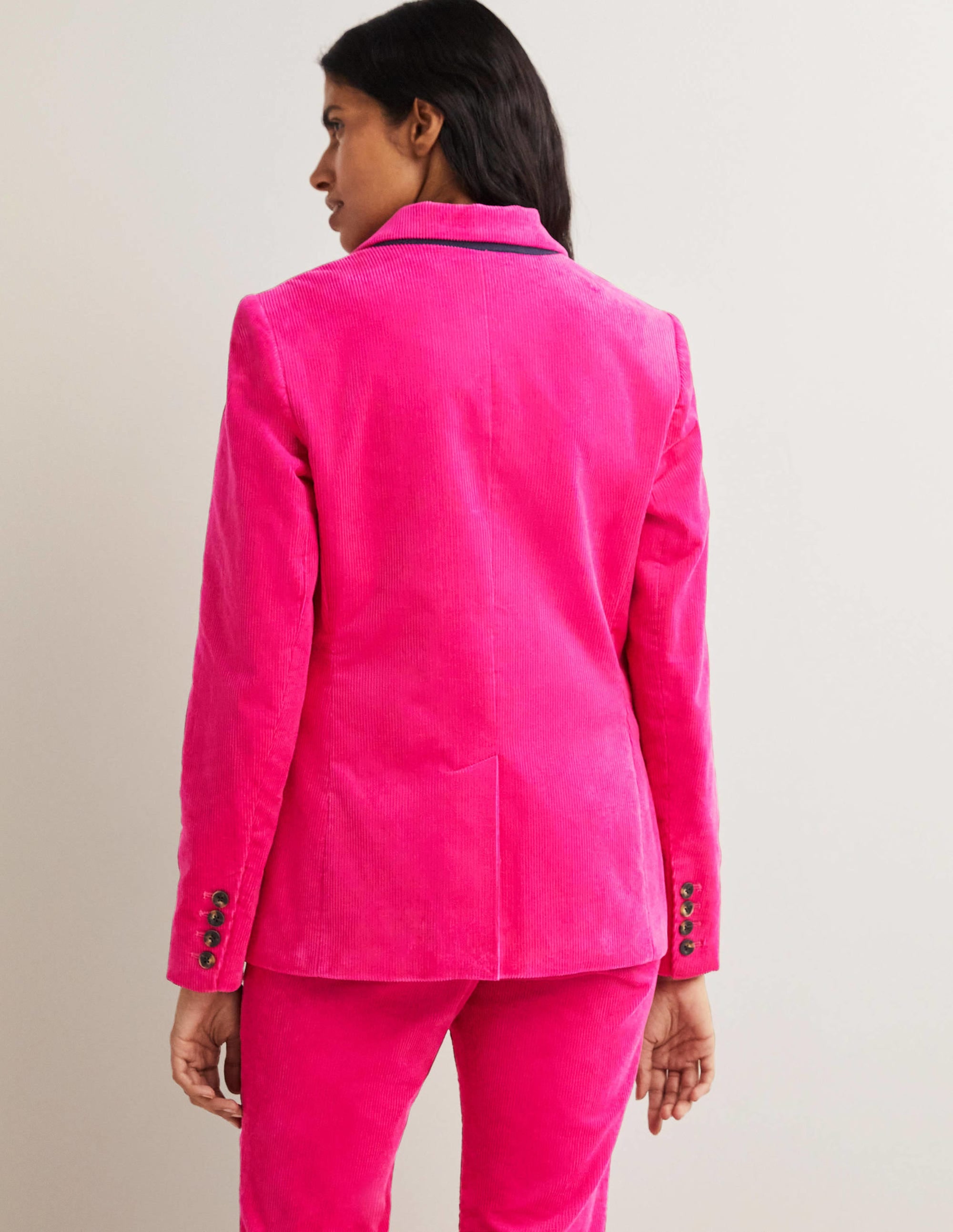 Figurbetonter Cord-Blazer-Wassermelonenrosa - Image 3