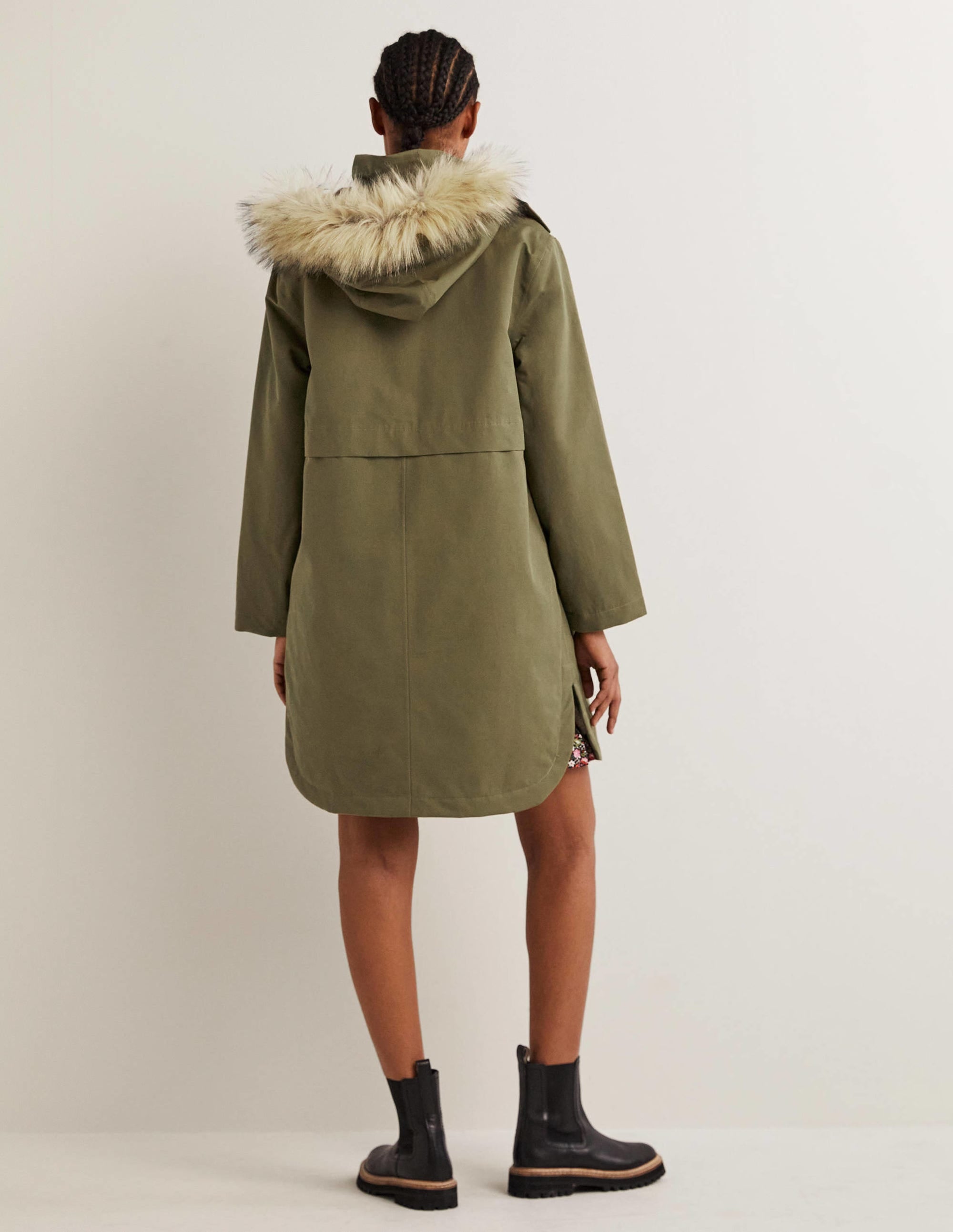 Parka imperméable avec doublure en borg-Vert basilic - Image 3