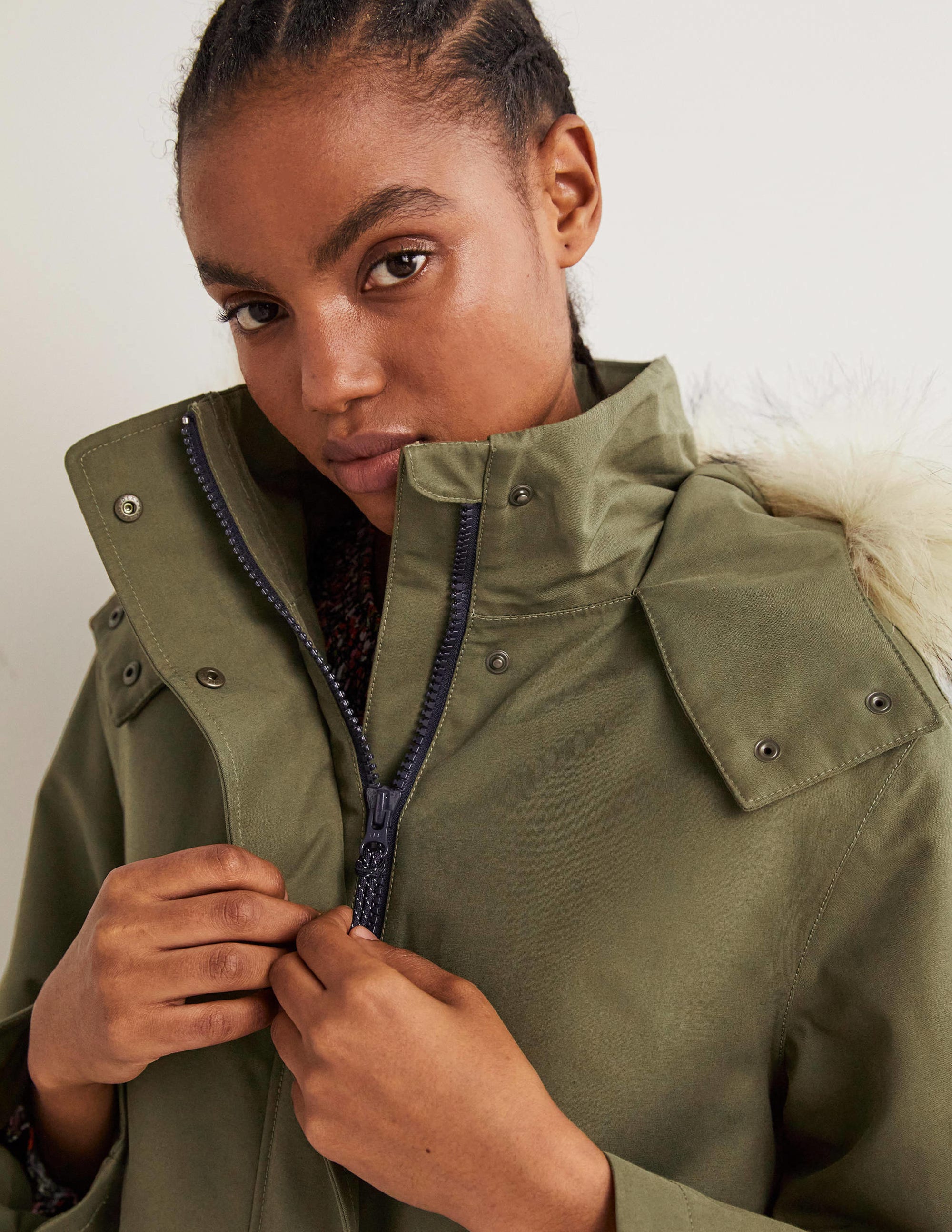 Parka imperméable avec doublure en borg-Vert basilic - Image 5