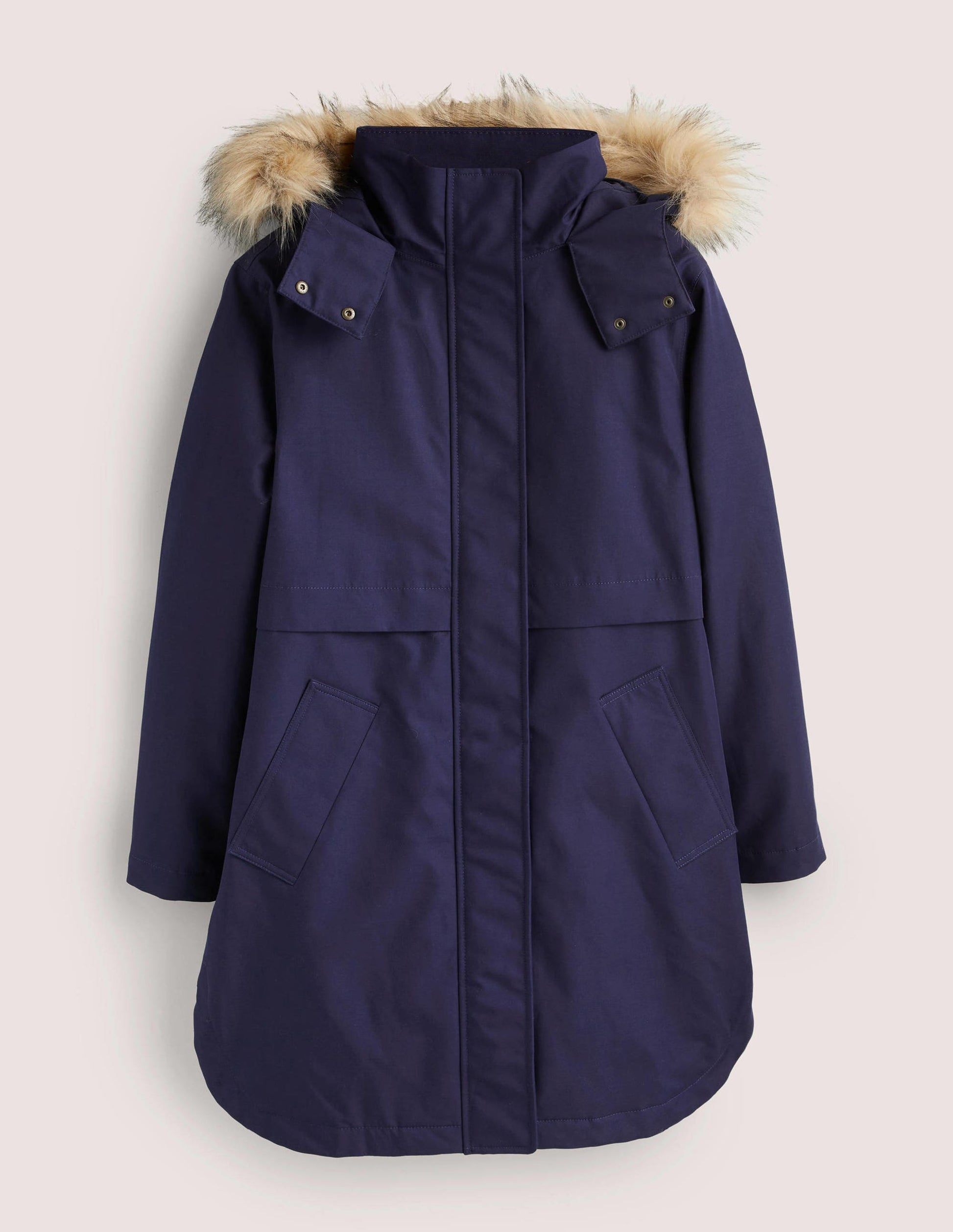 Waterproof Borg Lined Parka-Navy-7