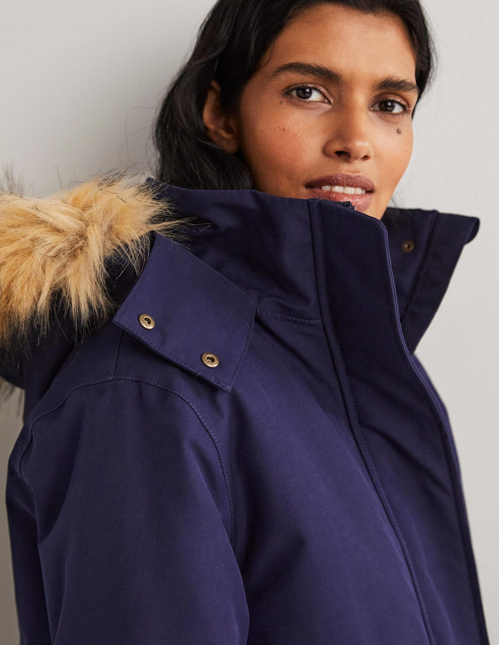 Waterproof Borg Lined Parka-Navy-4