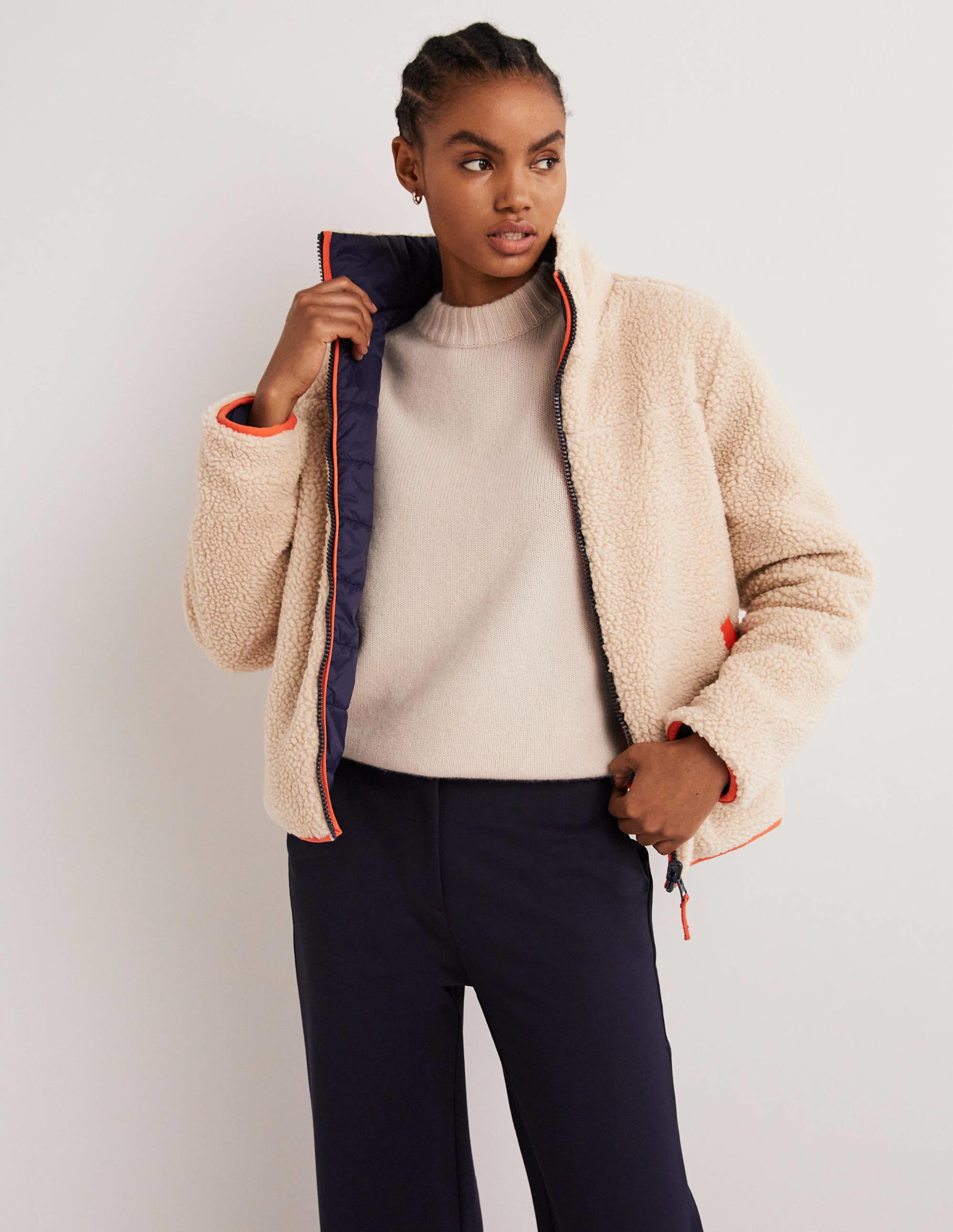 Wendbare Borg-Steppjacke-Navy/Tigerlilienrot - Image 6