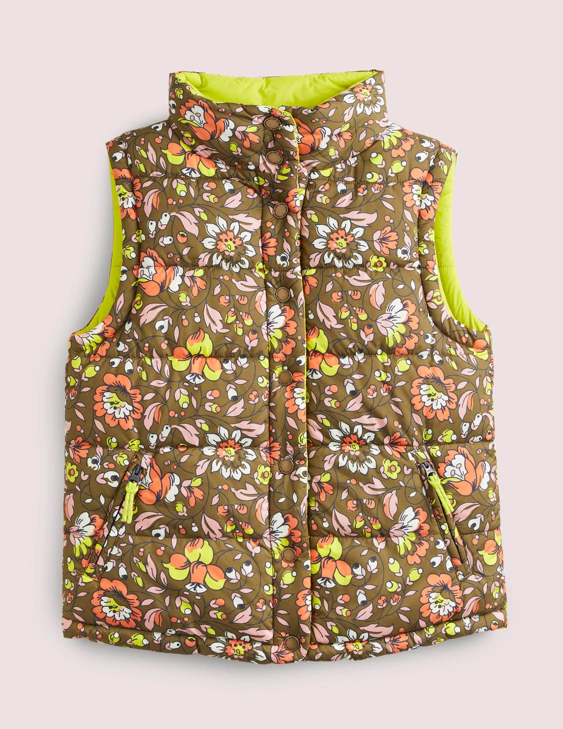 Veste sans manches réversible-Basilic, motif Botanic Meadow-6