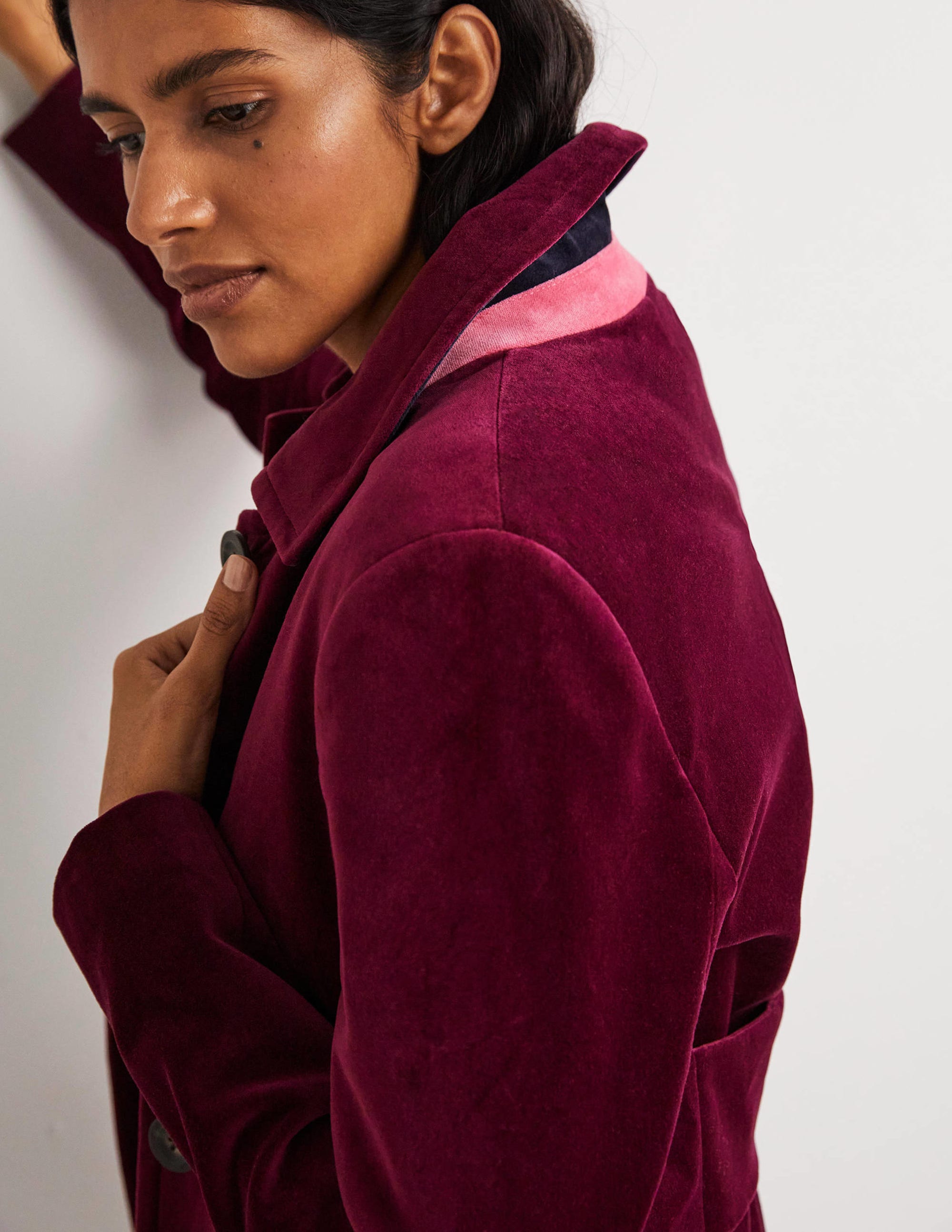 Manteau Elizabeth en velours-Vin chaud - Image 2