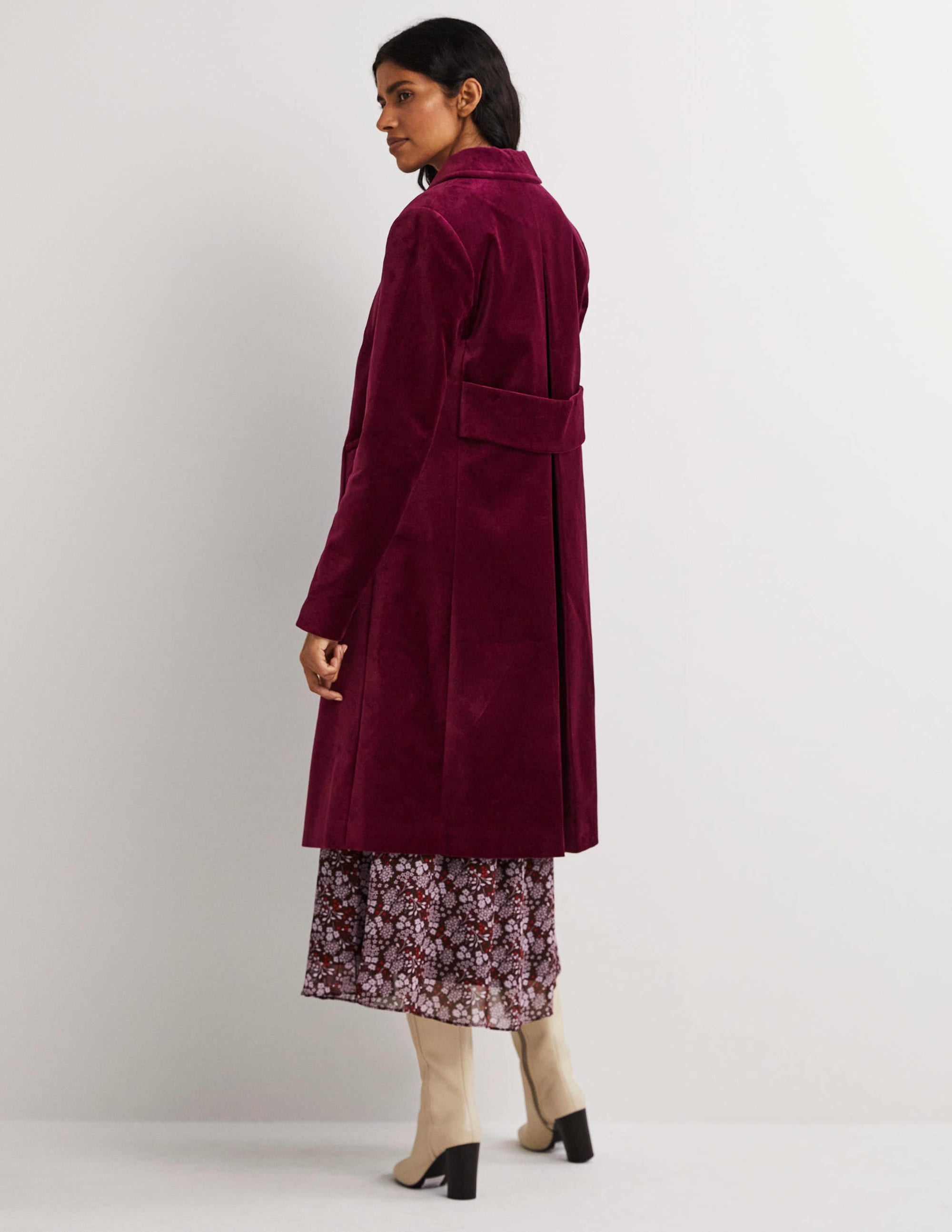 Manteau Elizabeth en velours-Vin chaud - Image 3