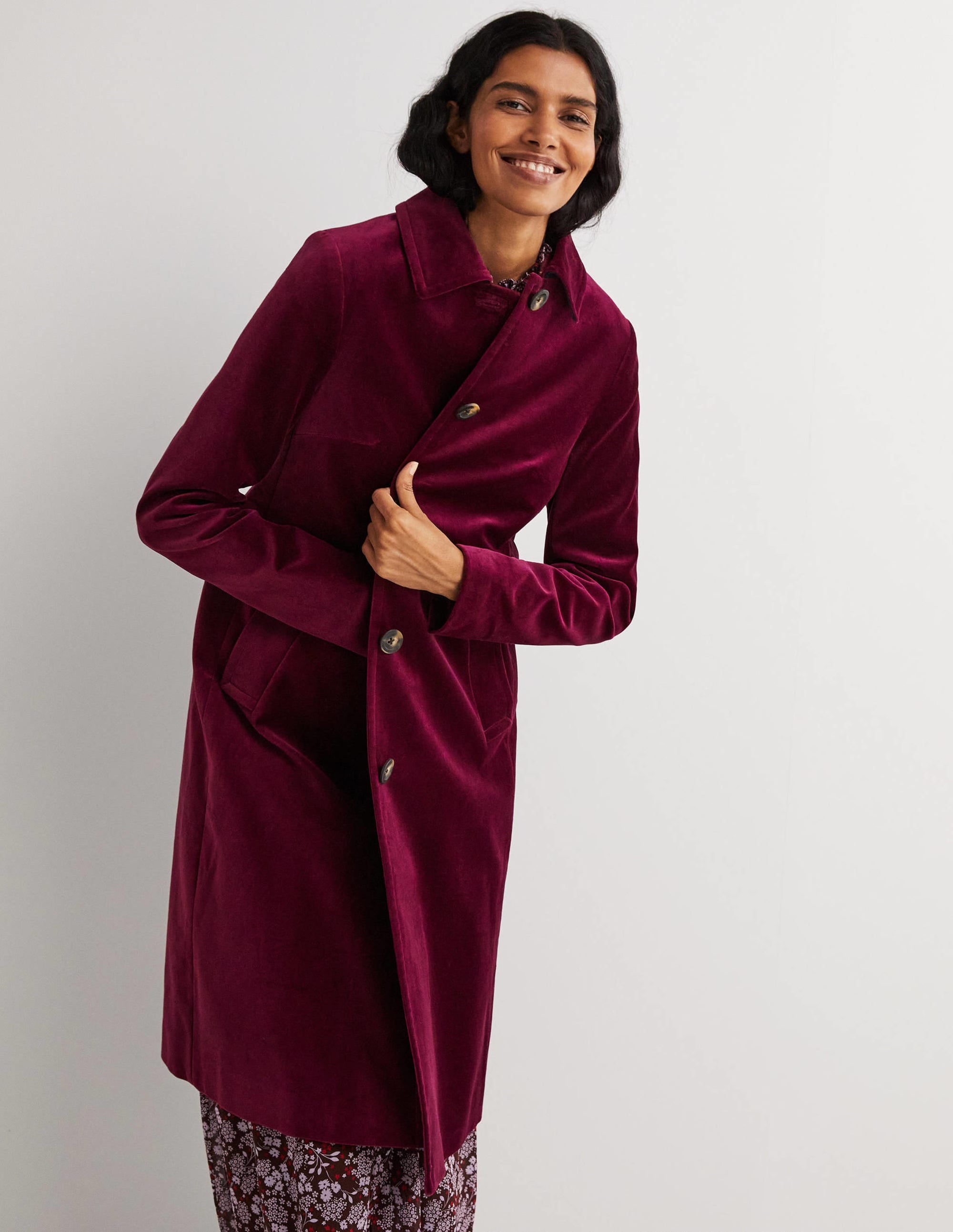Manteau Elizabeth en velours-Vin chaud - Image 4