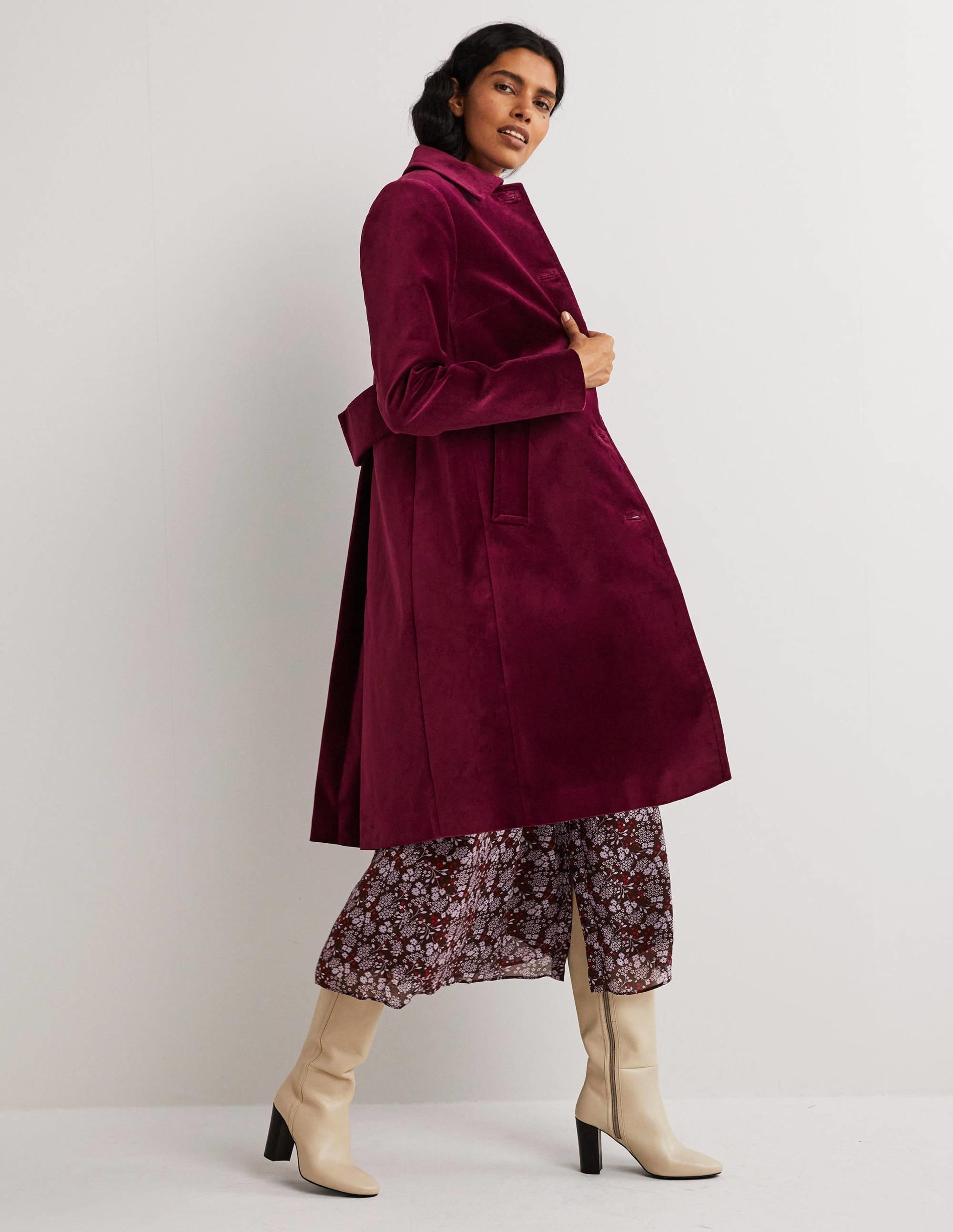 Manteau Elizabeth en velours-Vin chaud - Image 5