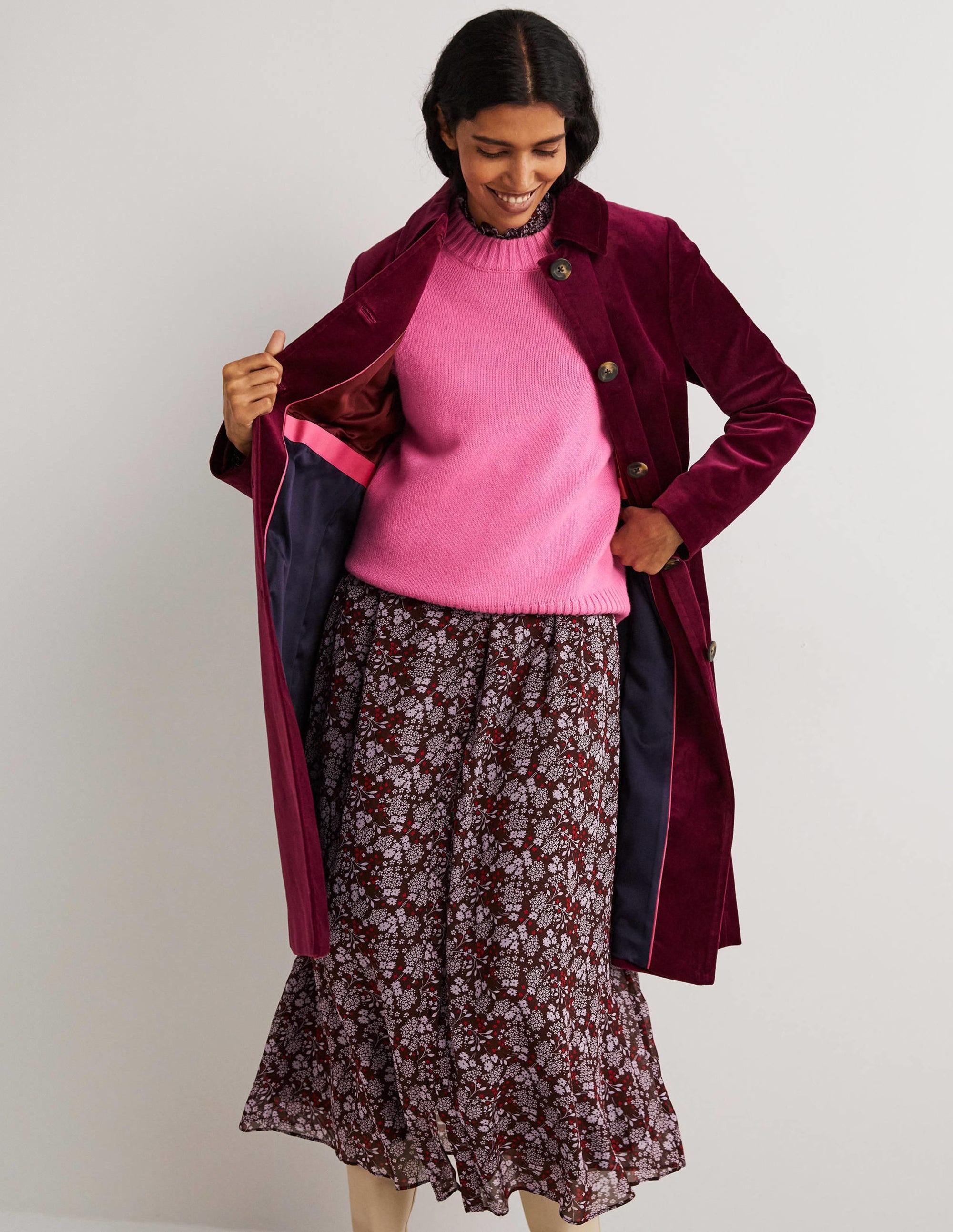 Manteau Elizabeth en velours-Vin chaud - Image 6