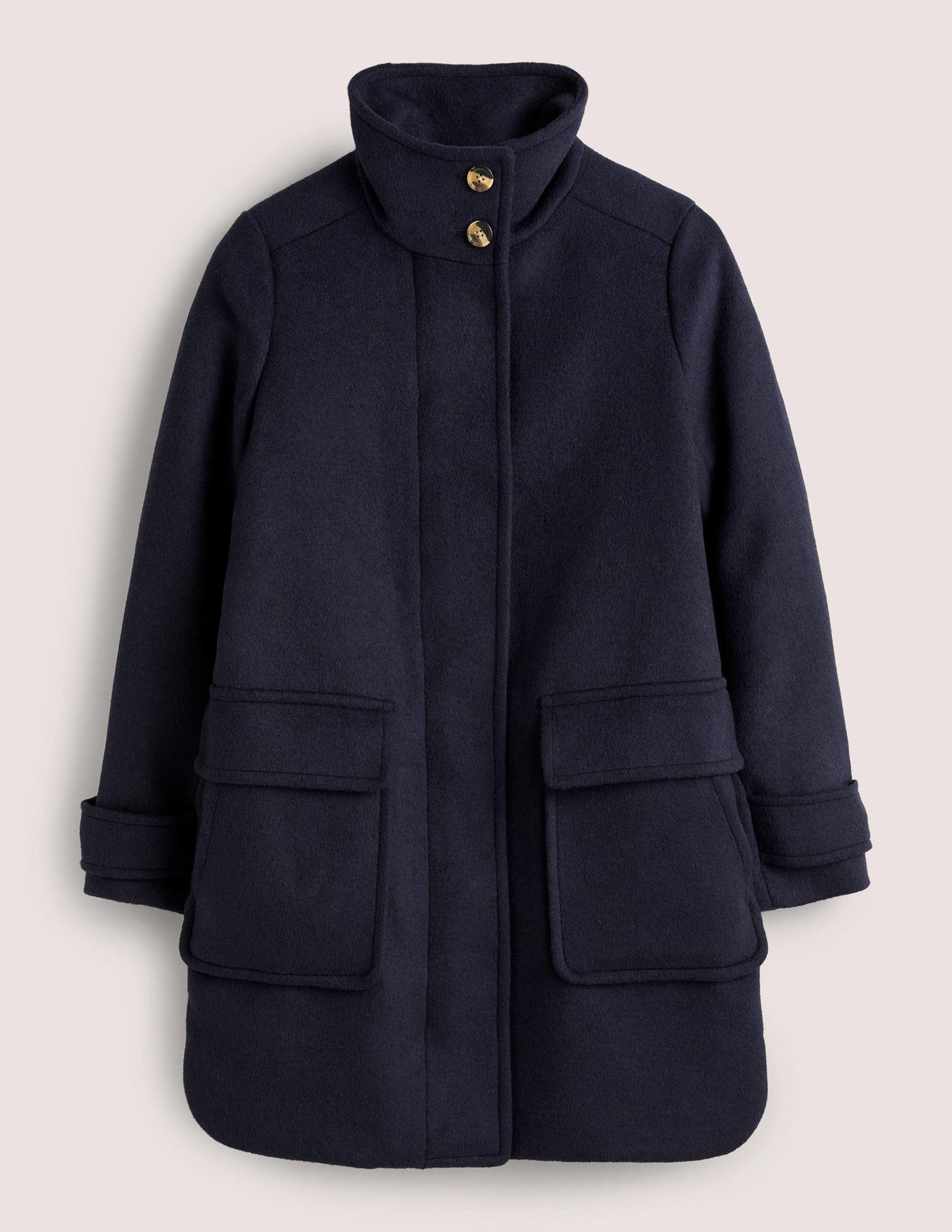 Mantel aus gebürsteter Wolle-Marineblau-6