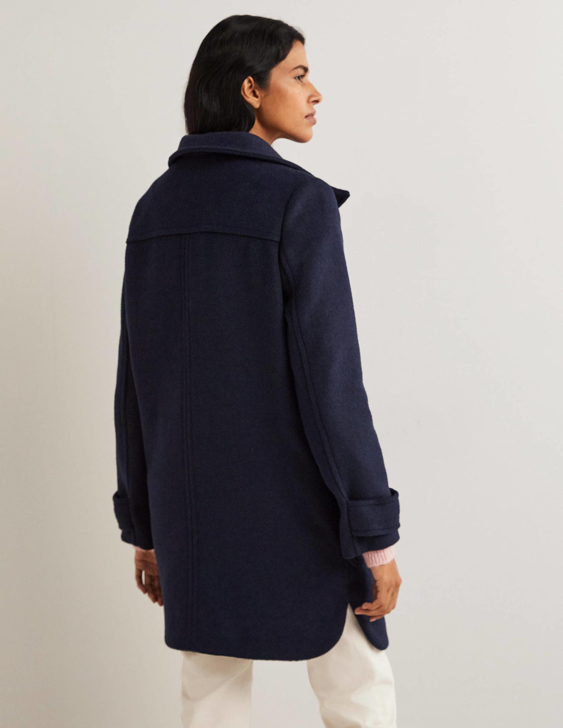 Mantel aus gebürsteter Wolle-Marineblau-3
