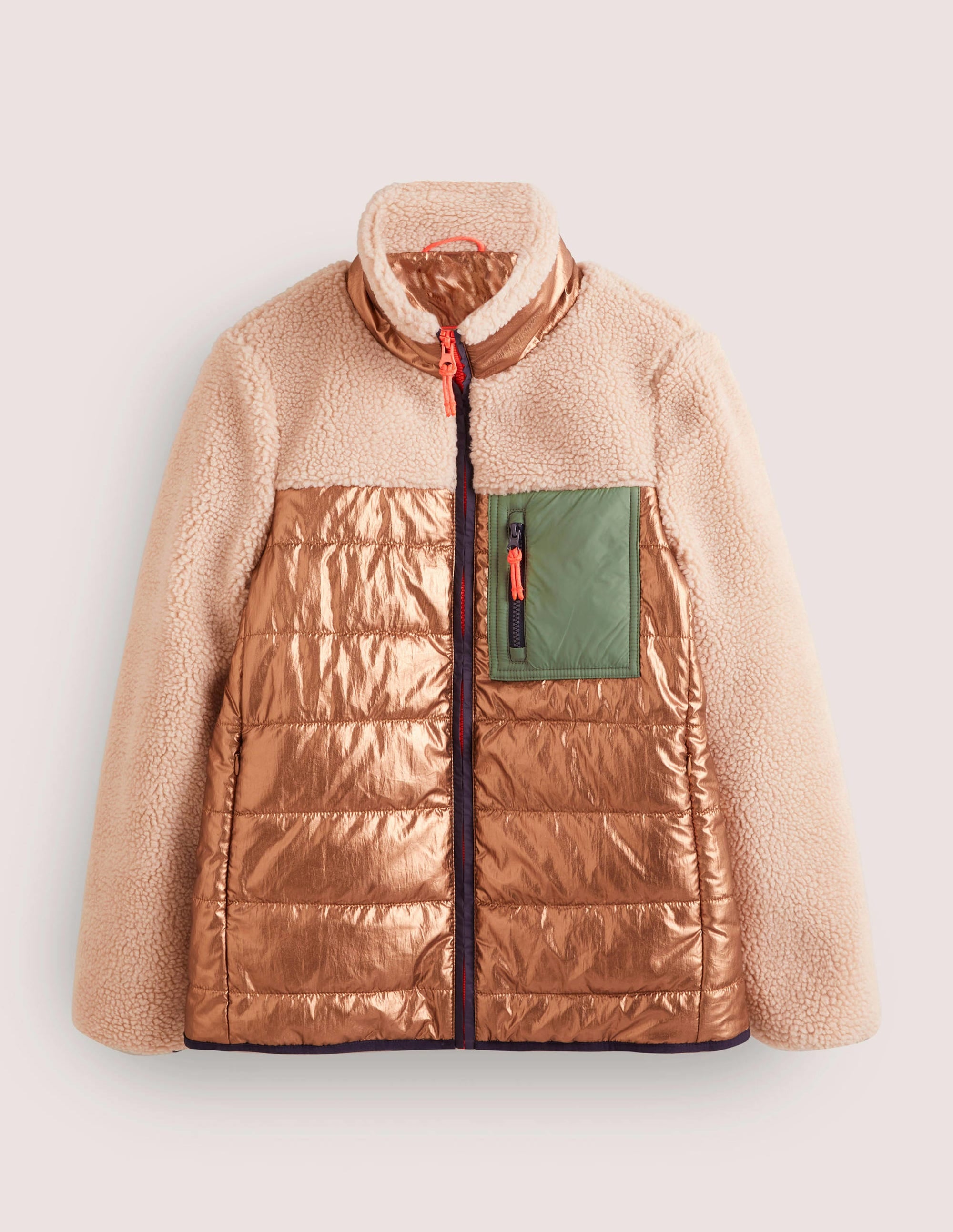Steppjacke aus Borg-Metallic/Natur, Borg - Image 6