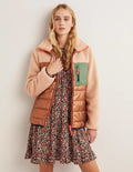 Steppjacke aus Borg-Metallic/Natur, Borg