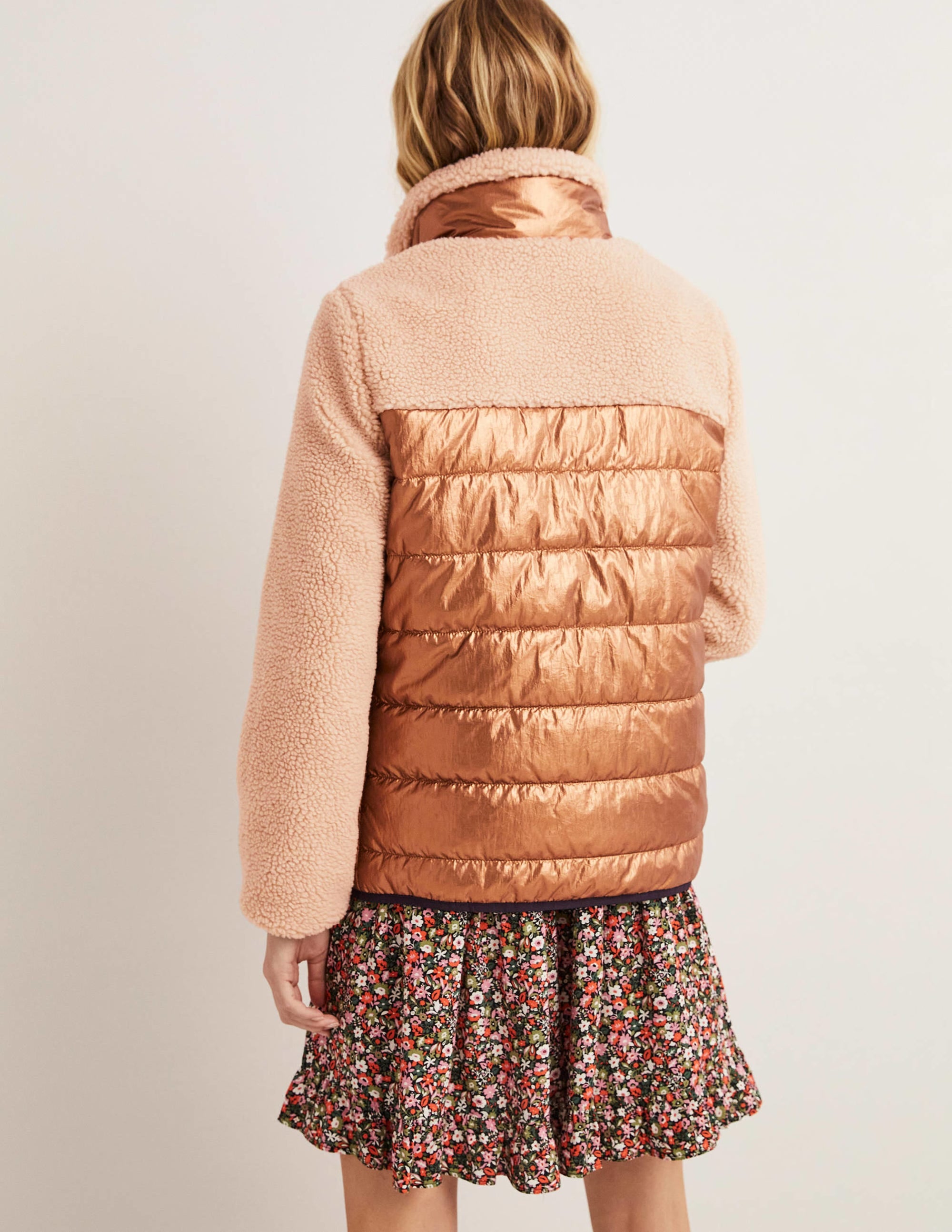 Steppjacke aus Borg-Metallic/Natur, Borg - Image 3